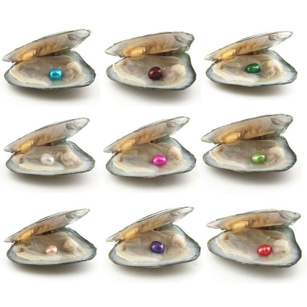 50PACK Oysters Breeding Real Pearl Freshwater Pearl For Mom 7-8mm Vacuum