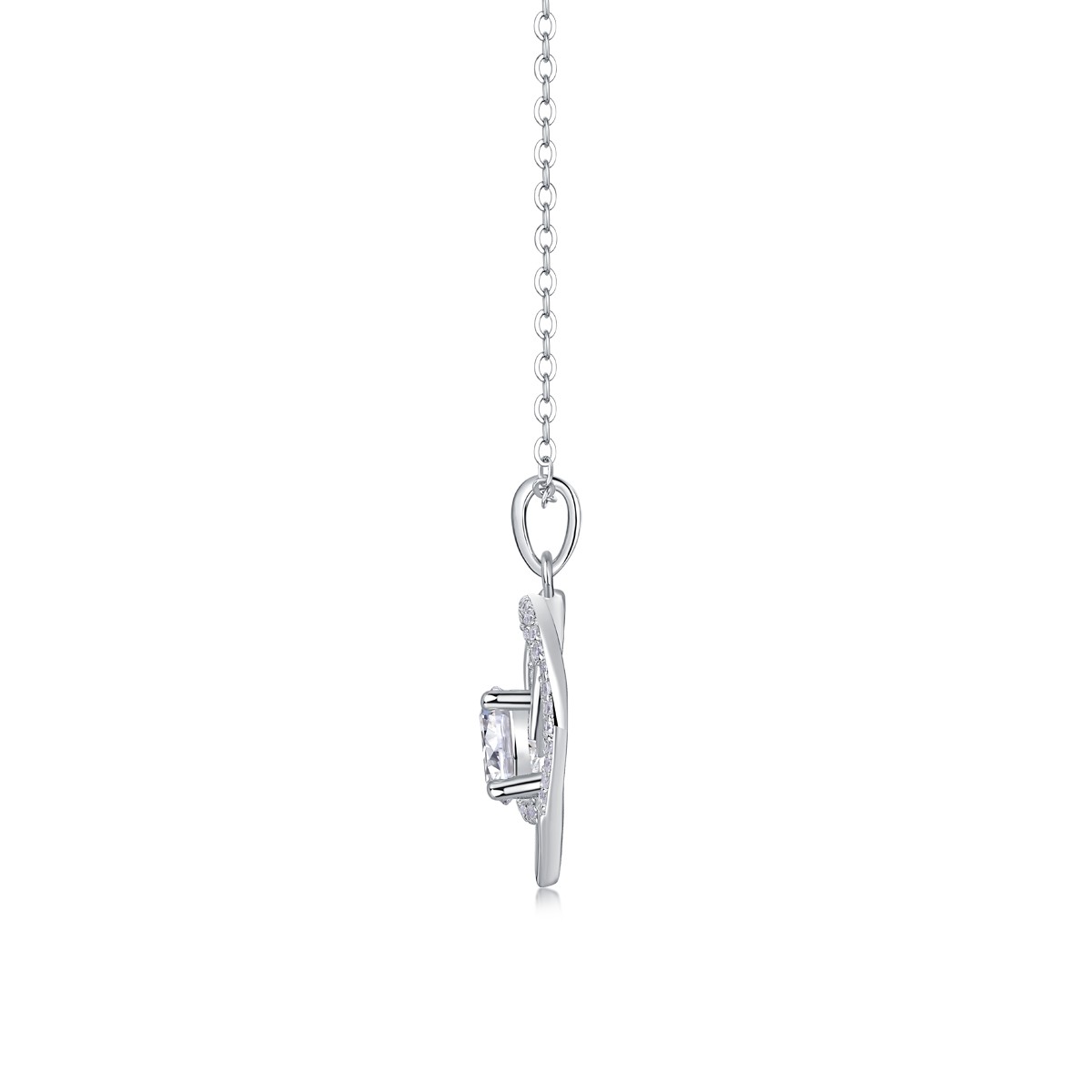 Luxury Moissanite 1ct Heart Pendant – S925 Sterling Silver – Platinum-Plated Nec