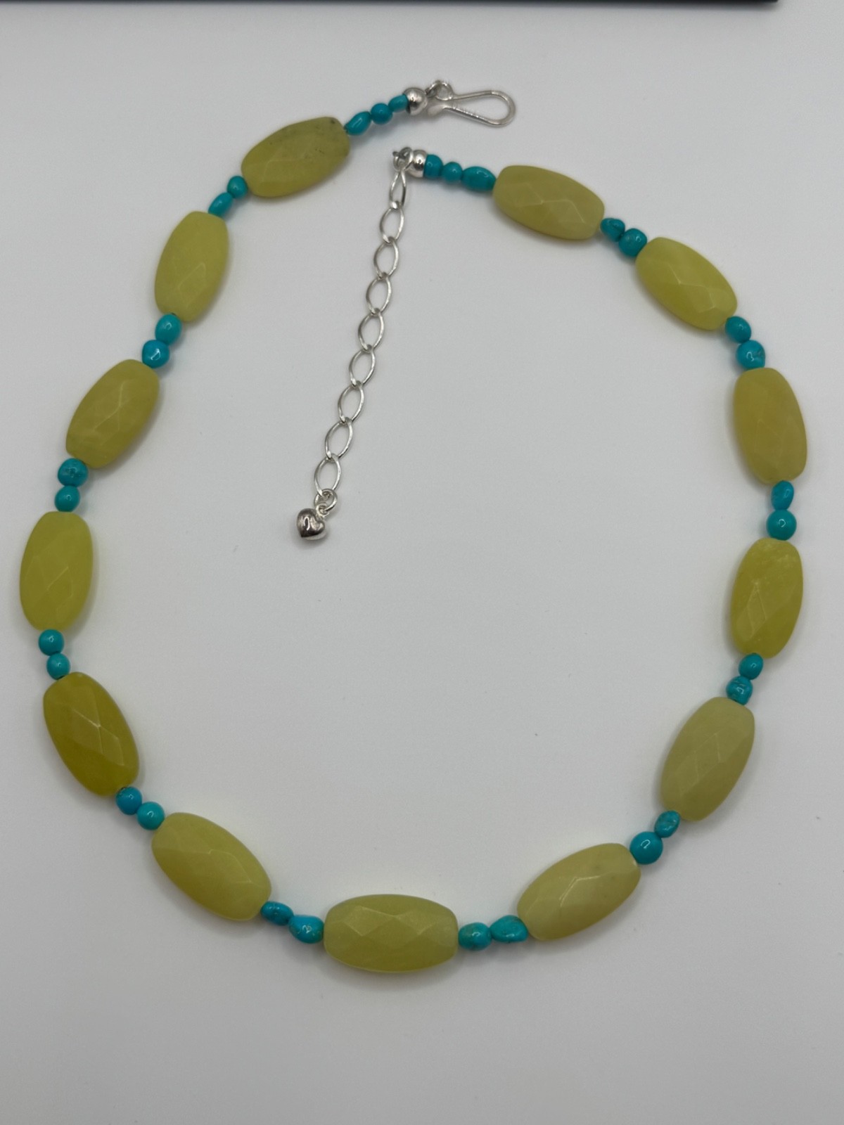 Jay King DTR Mine Finds Serpentine Turquoise Sterling Silver Clasp Necklace