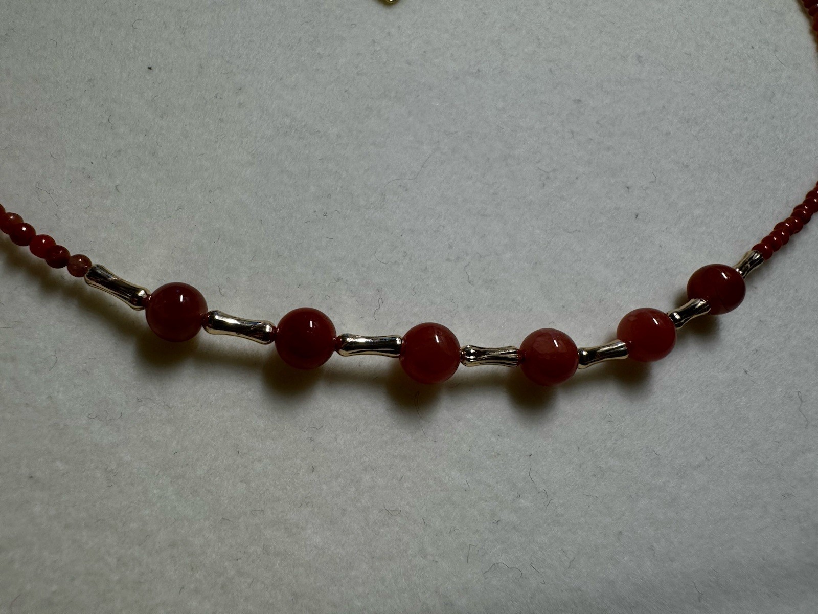 Natural nanhong agate jade necklace 2.5-6mm 17”-19” New in box free shipping