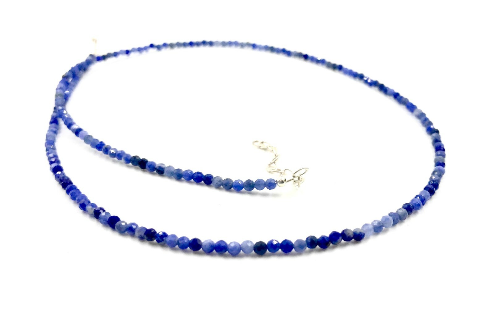 Genuine Sodalite Beads 925 Silver Necklace Jewelry Women Handmade USA SELLER