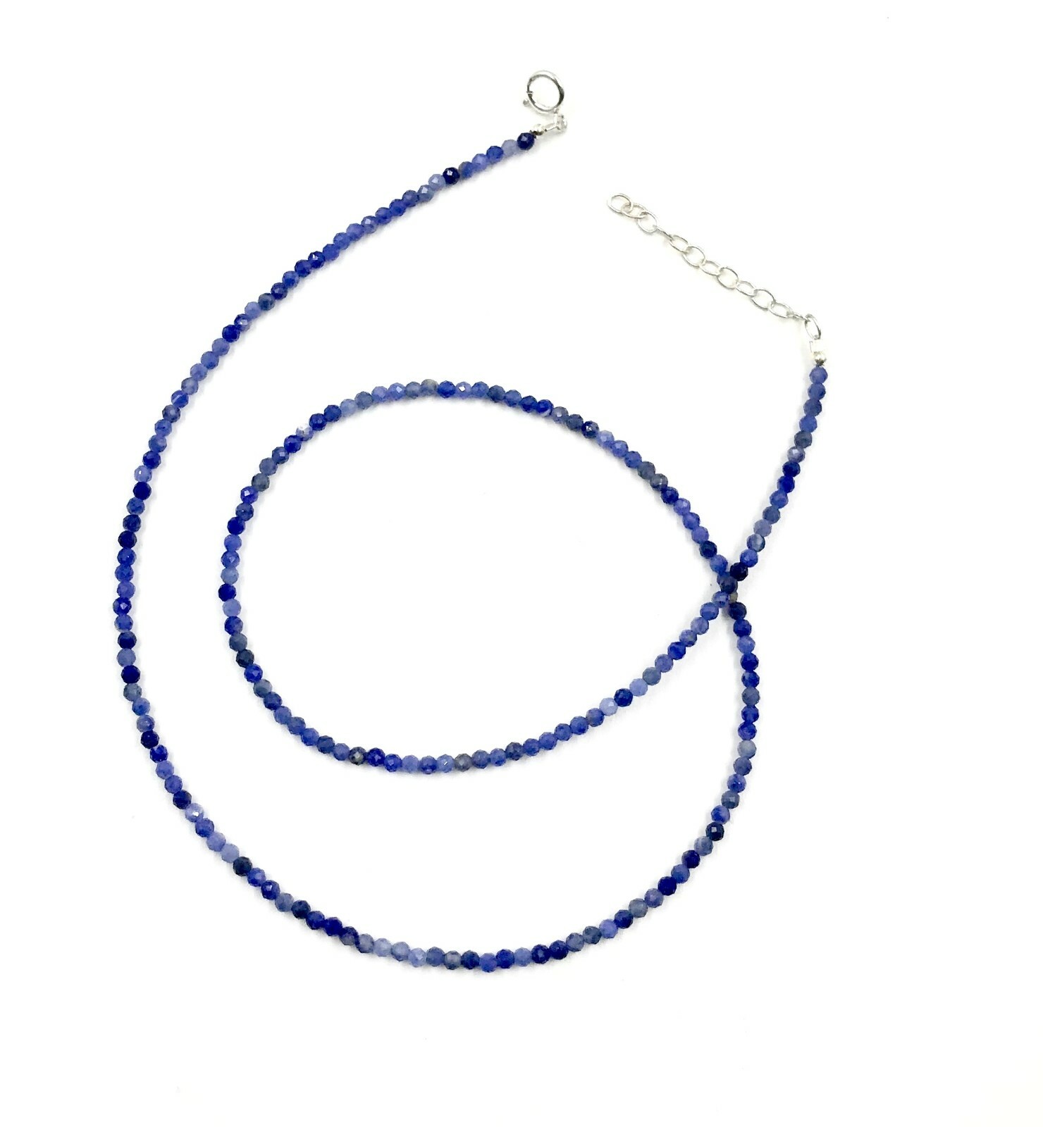 Genuine Sodalite Beads 925 Silver Necklace Jewelry Women Handmade USA SELLER