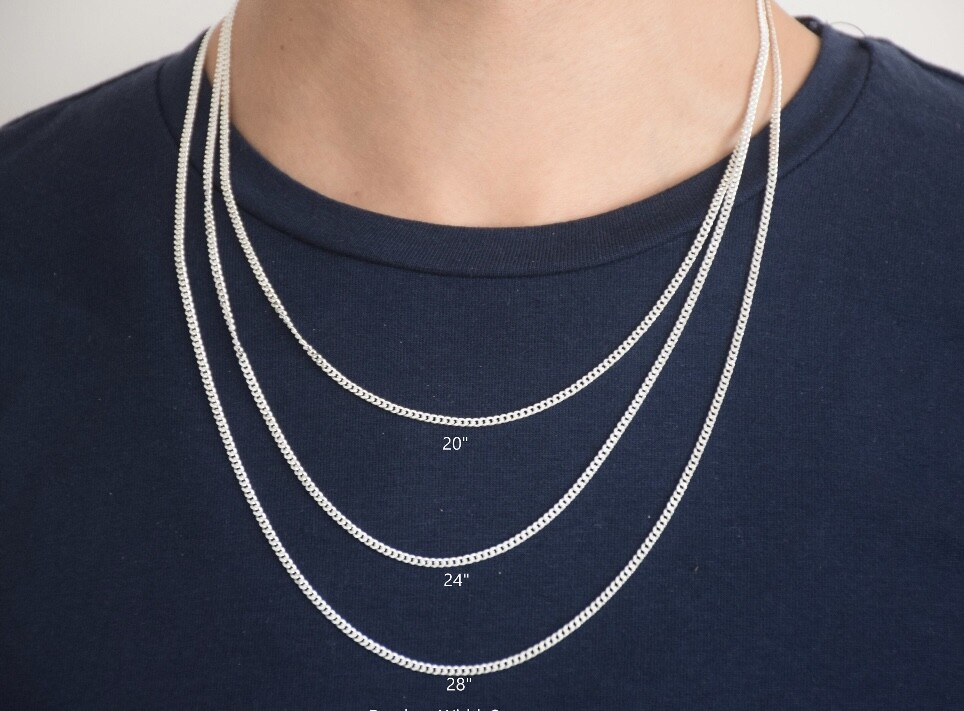 925 Italian Sterling Silver Miami Cuban Link Chain Necklace Unisex Curb Link