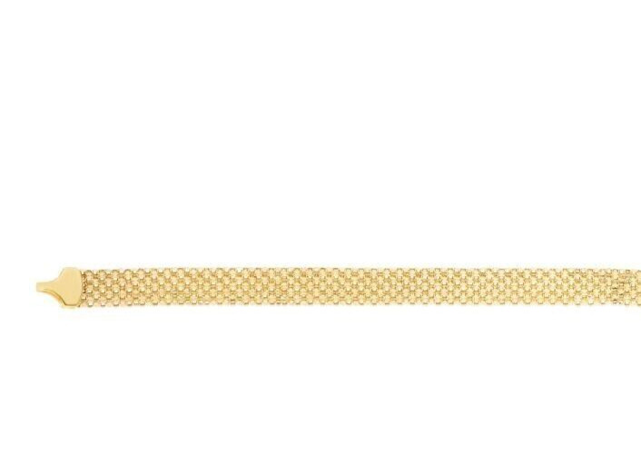 14k Yellow Gold 7mm Bismark Braided Six Row Link Chain Necklace 18″ 5.8 Grams