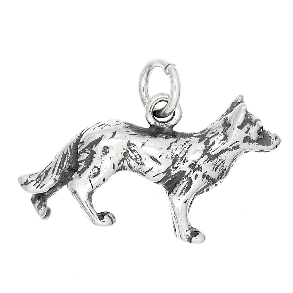 Sterling Silver 3D German Shepherd Dog Charm or Pendant