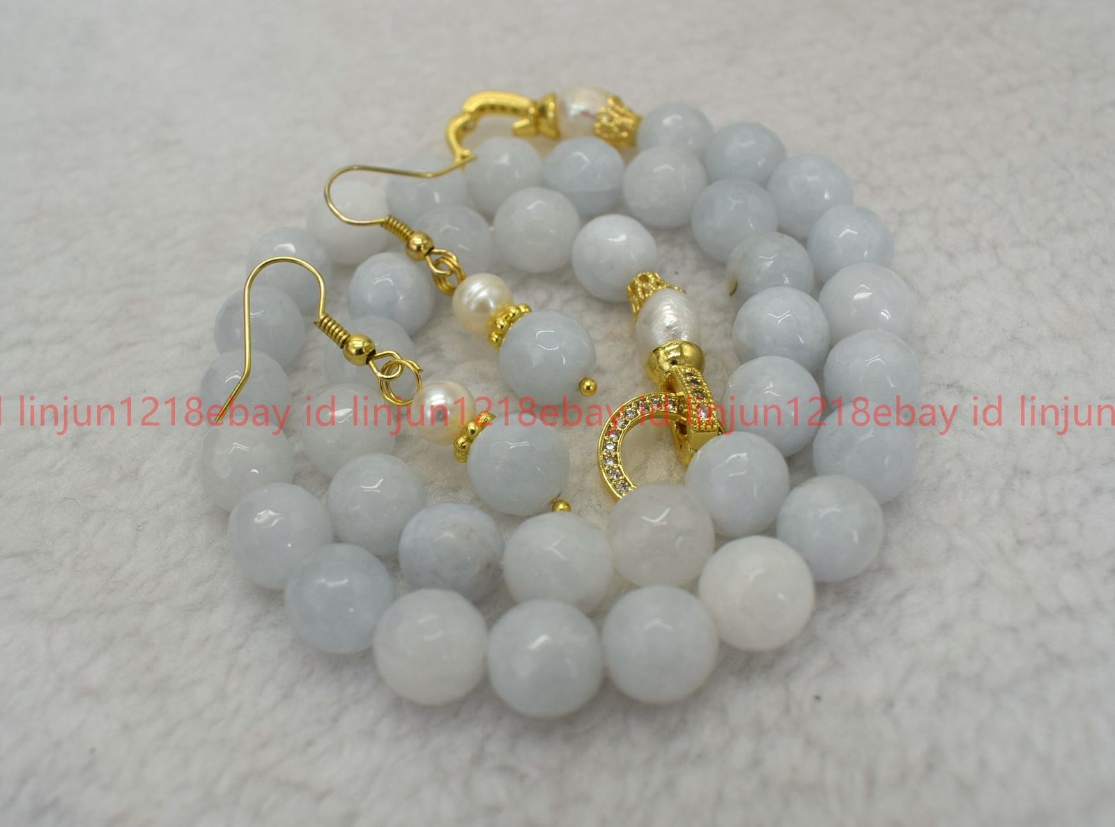 Faceted 10mm Blue Aquamarine Round Gemstone Beads Necklace 10mm Earrings 16-32in