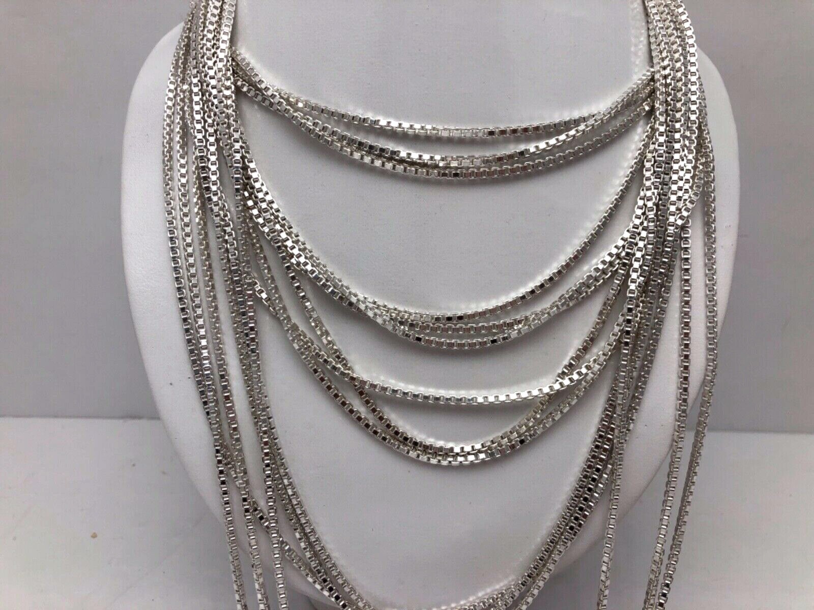 Sterling Silver .925 ~ 2.5mm 4.5mm Box Chains Necklace 16″ – 30″