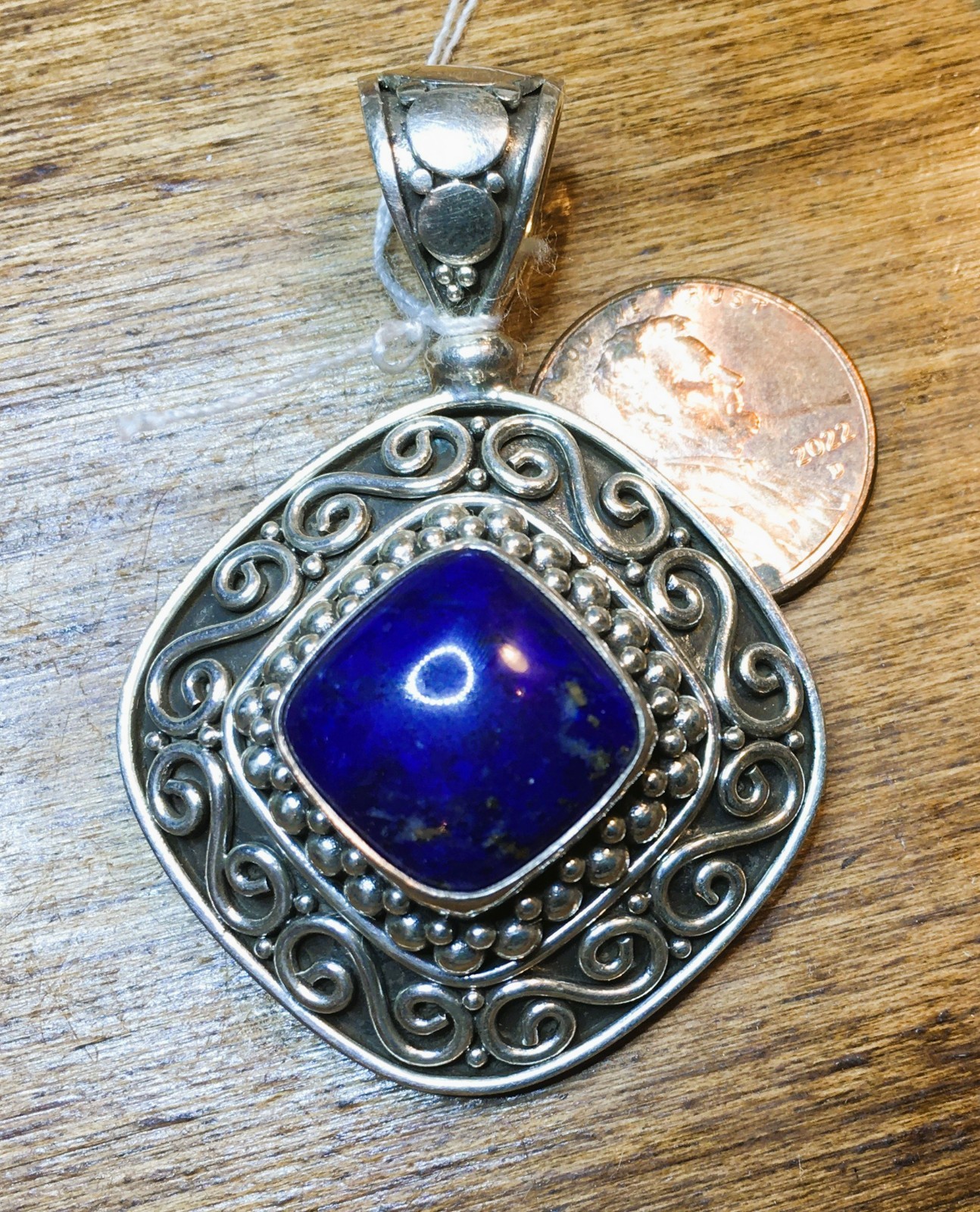 Rich Lapis Lazuli & Sterling Silver Pendant