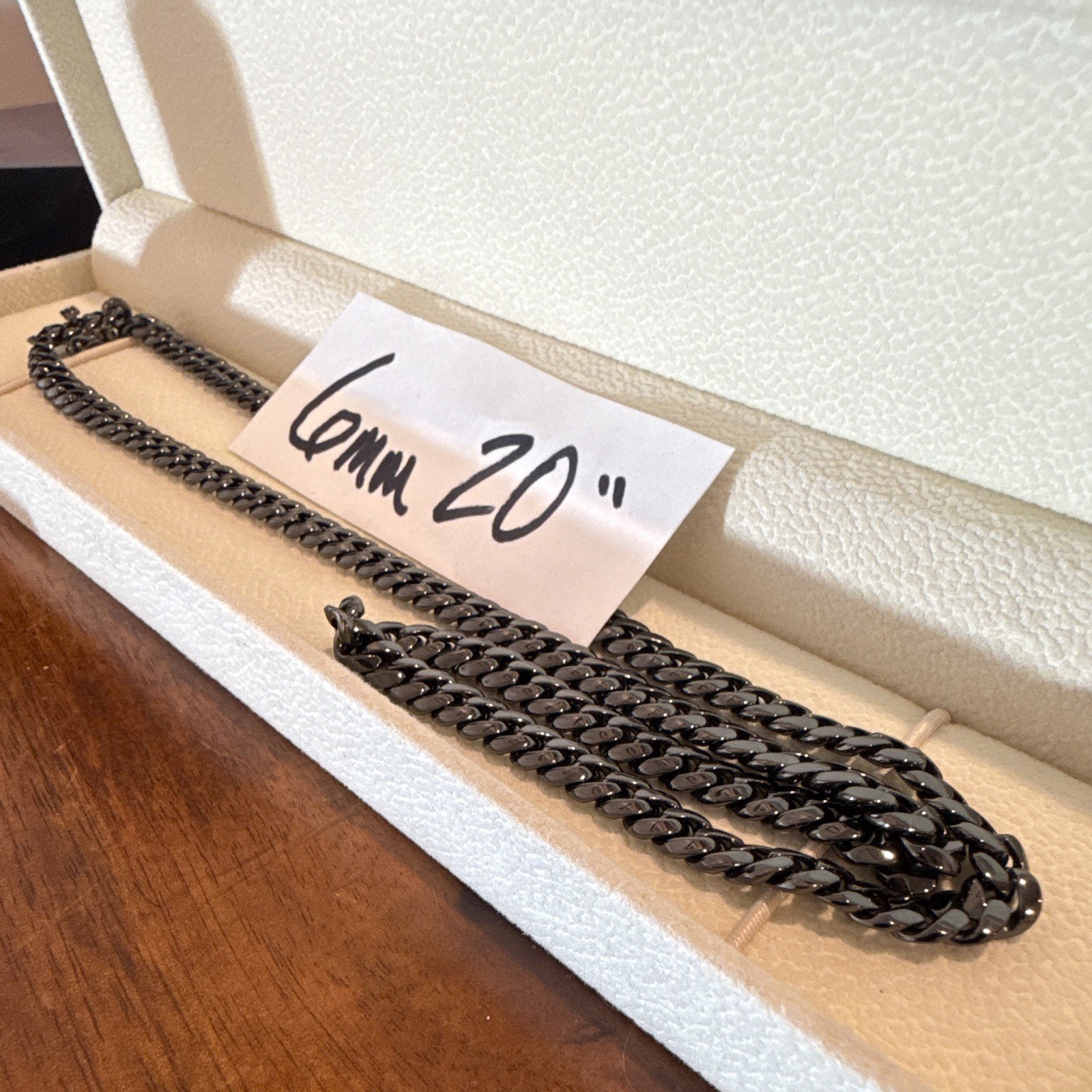 Miami Cuban 6mm 20” (44g) Black Rhodium Platinum Finish over SOLID 925 Silver