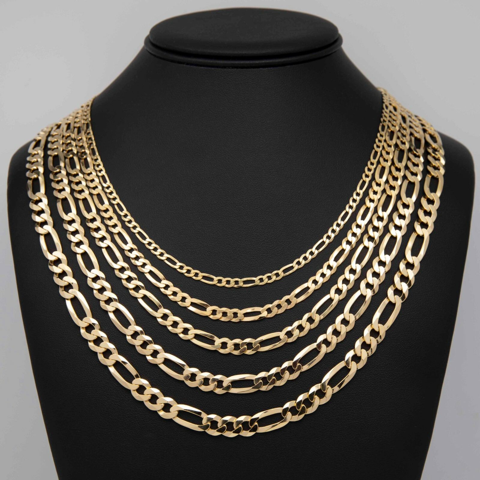 Figaro Chain 14K Yellow Gold-Plated Sterling Silver 925 All Sizes