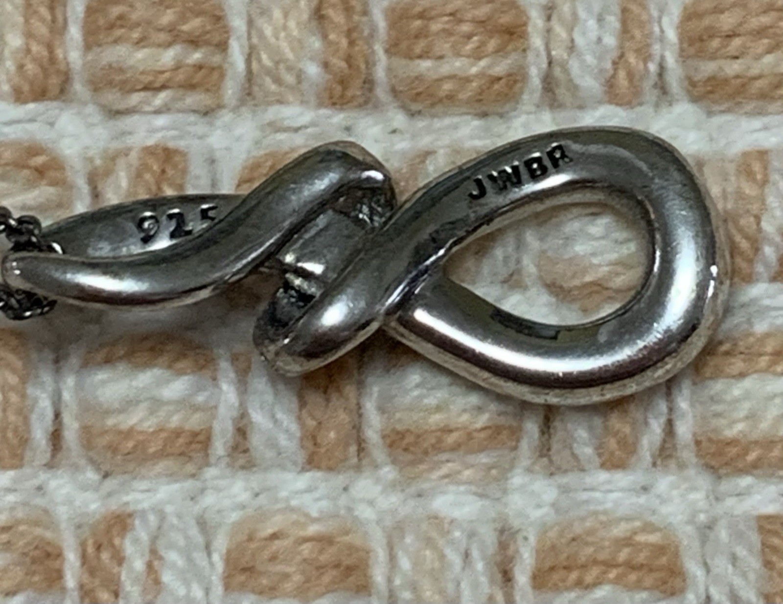 GORGEOUS 925 Silver & Black & White Diamond Necklace. Marked Ka1772, Italy.