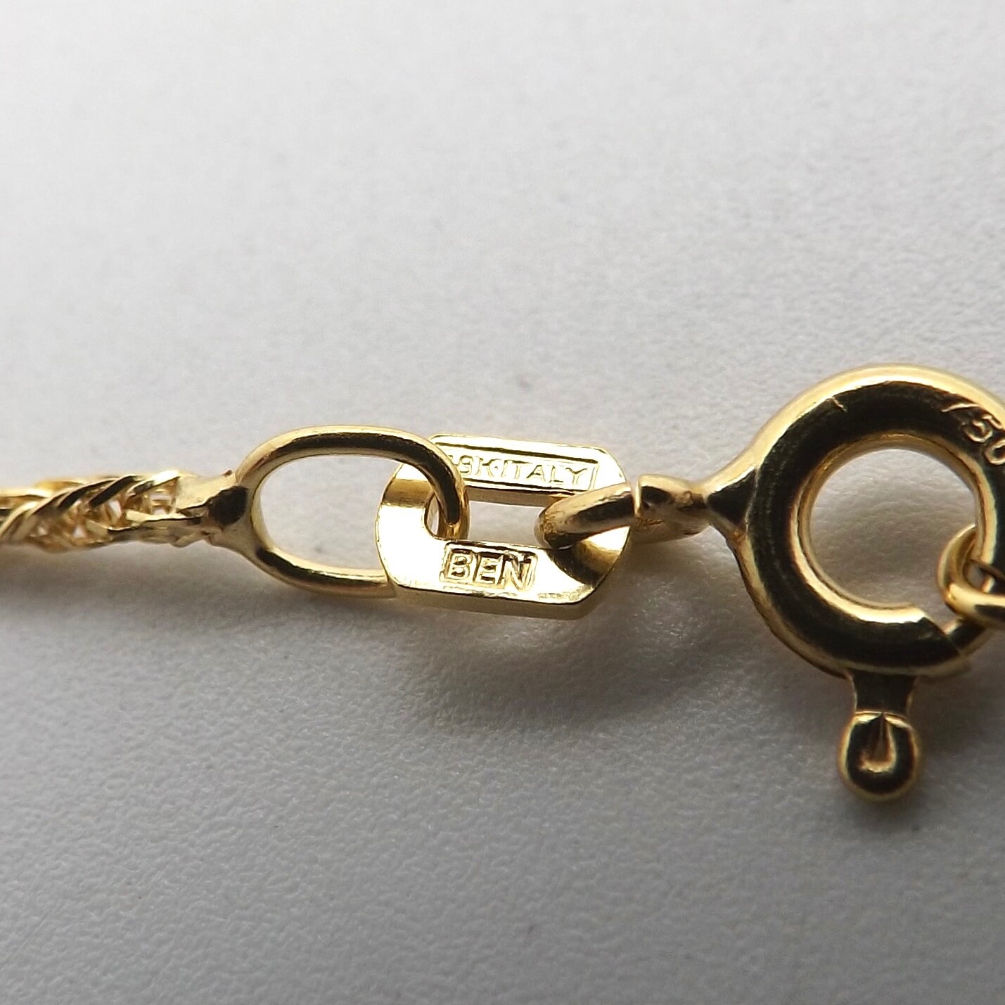 18k Gold Twisted Spiga Wheat Link Pendant Chain Necklace Italy 750 29in Sparkly