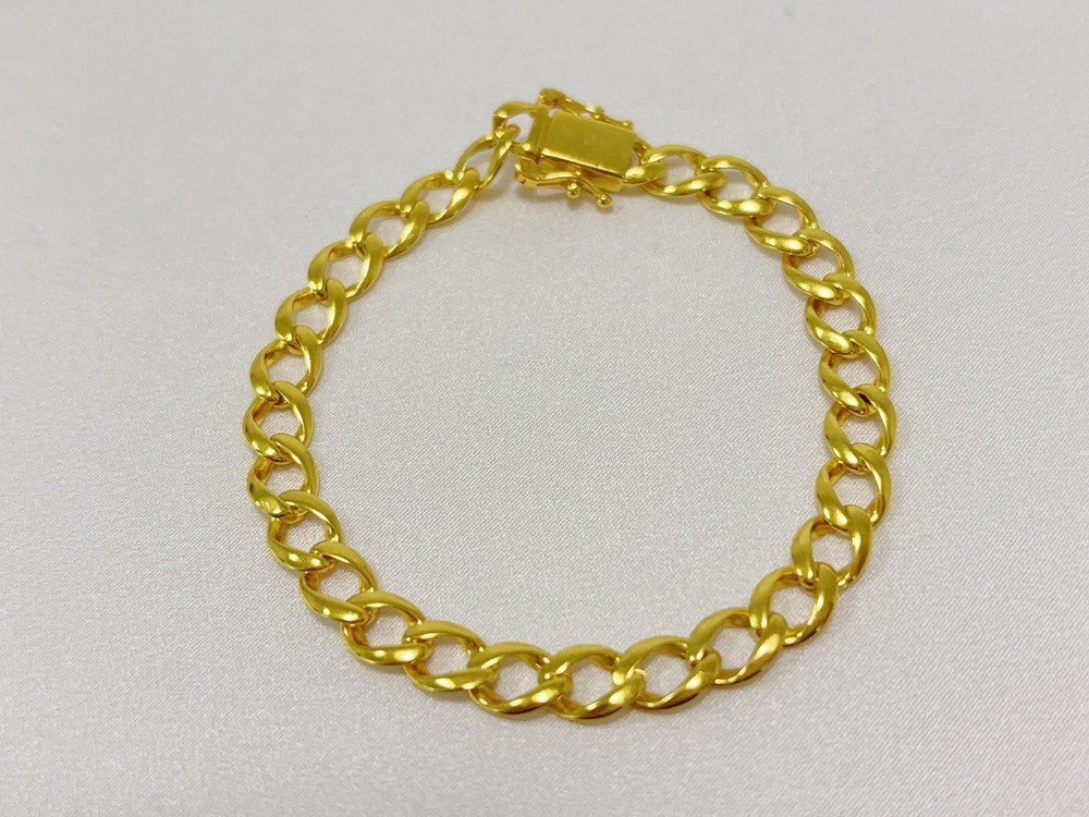 18K Yellow Gold Solid Cuban Link Chain Bracelet 8mm 8″ Unisex for Men Women