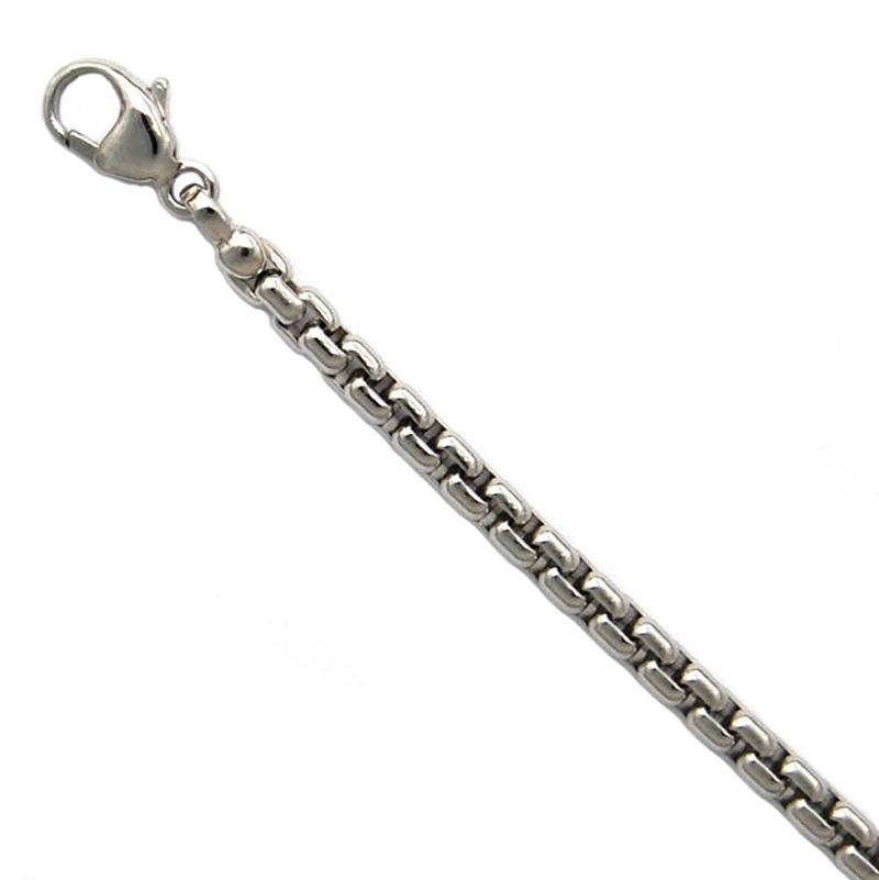 2.7mm Platinum PT950 Round Box Chain 7″ 8″ 18″ 20″ 22″ 24″ 26″ or 30″