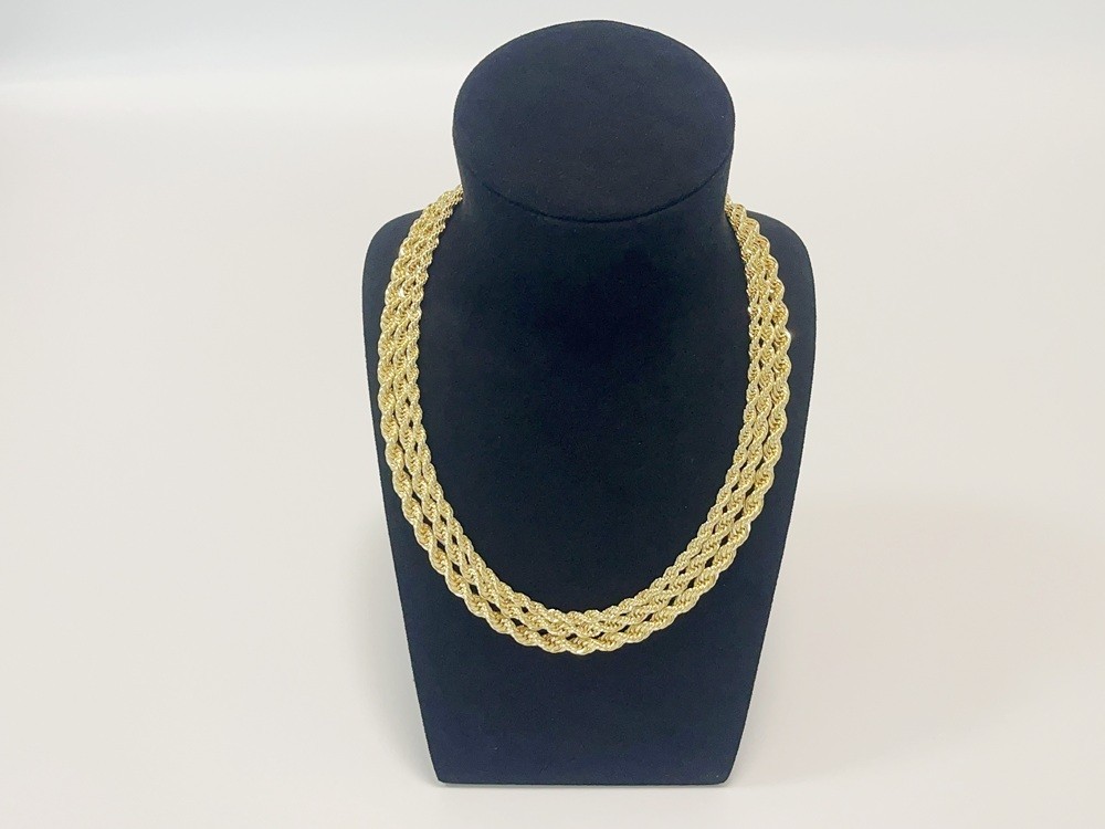 10K Yellow Gold 1.5mm-10mm Diamond Cut Rope Chain Necklace Mens Women 18″- 28″
