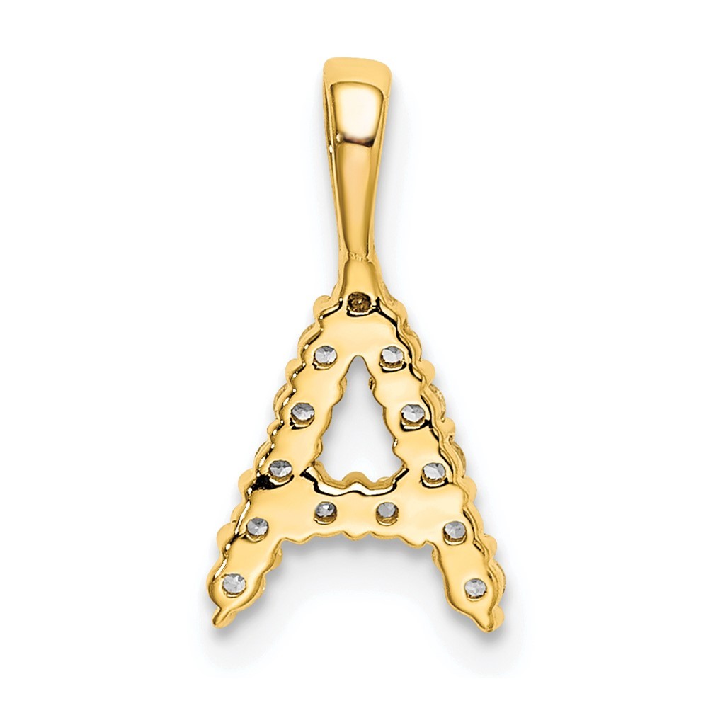 0.14Ct Lab Grown Diamond Letter A Initial Pendant 14K Yellow Gold (VS/SI, GH)