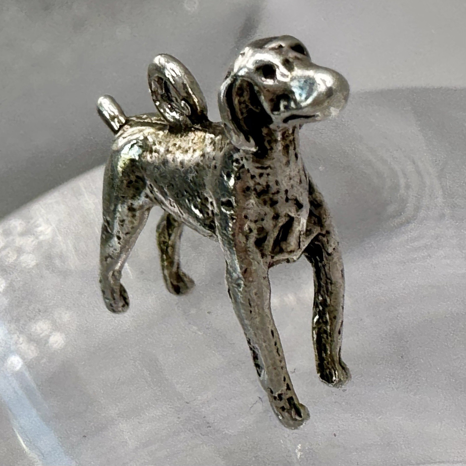 German Shorthaired Pointer Dog Charm Pendant 3D Figural Sterling Silver Hunting