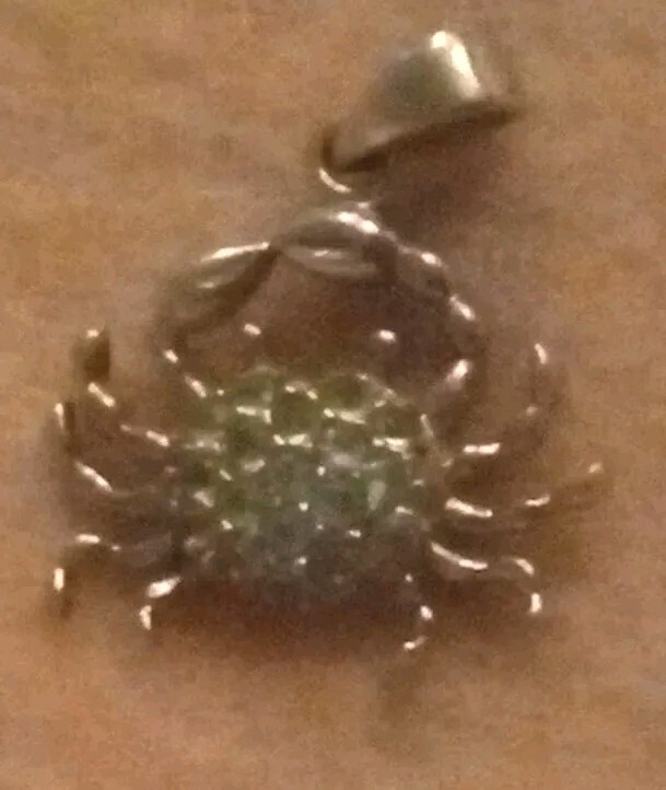 Tiny Crab Pendant Without Chain 925 Gemstone Pendant Peridot