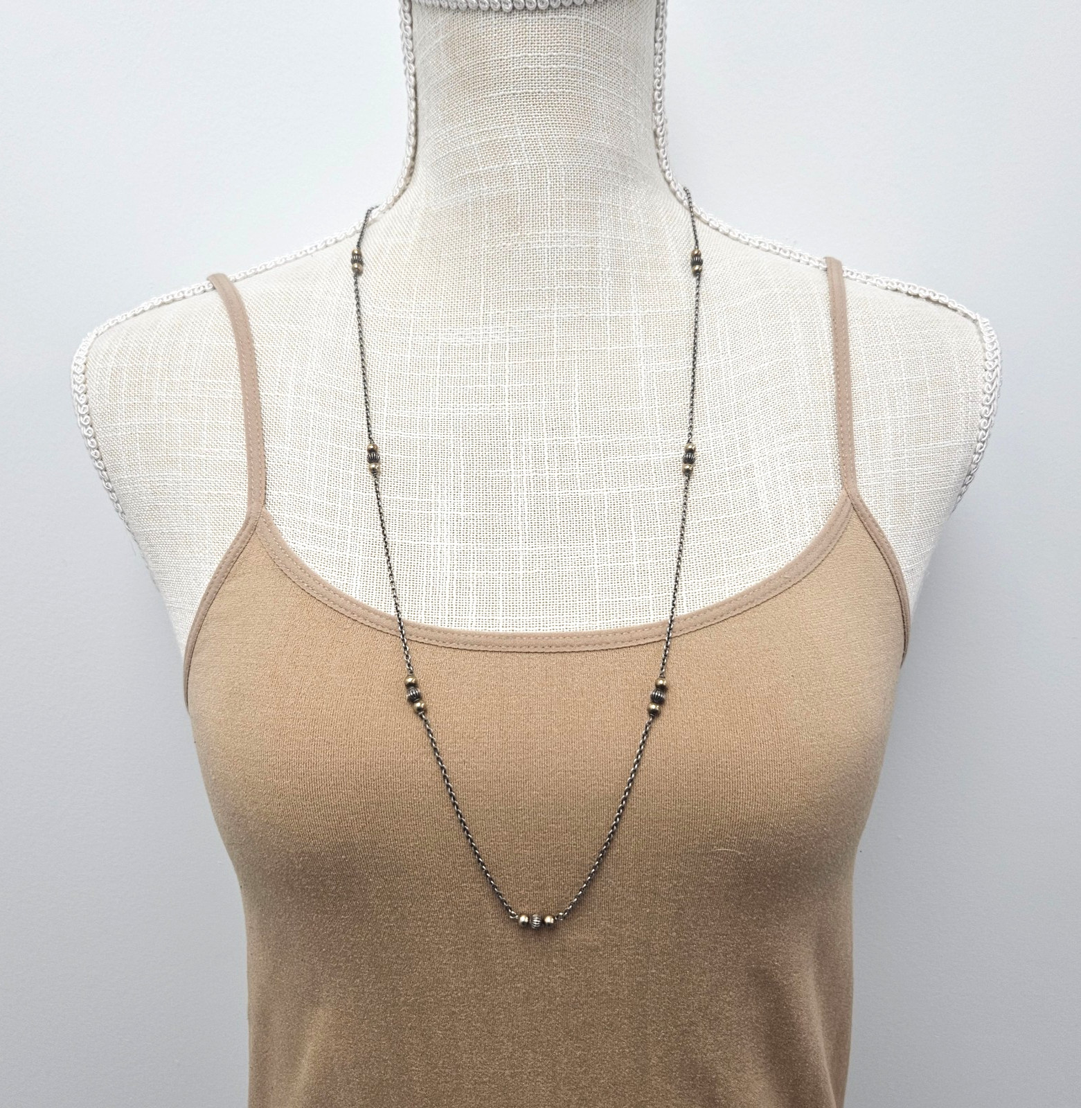 Vintage FBM Friedrich Binder 835 Silver Modernist Long Necklace Mönsheim German
