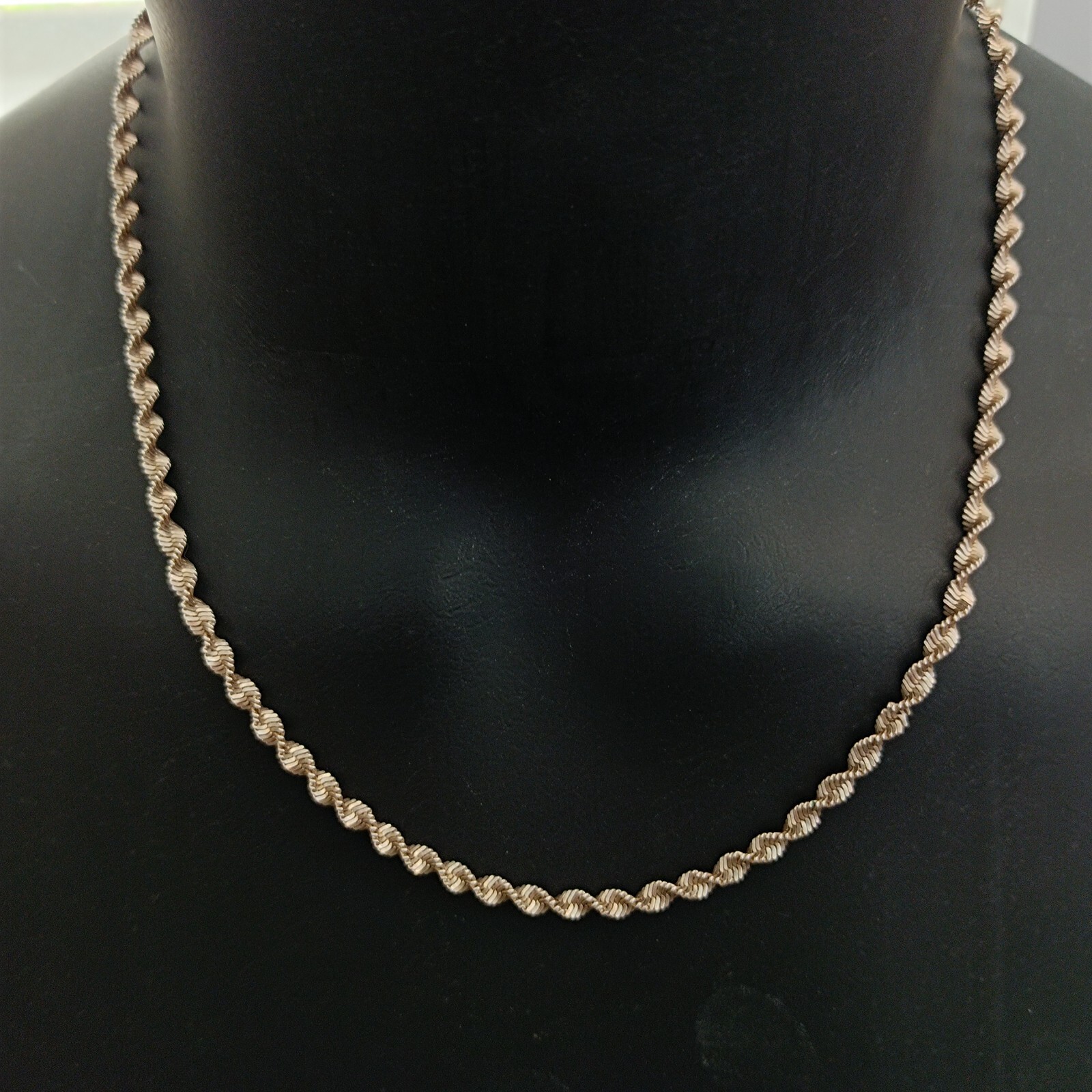Vintage Sterling Silver Chain Necklace Italy Thick Twisted Rope Men’s Women Gift
