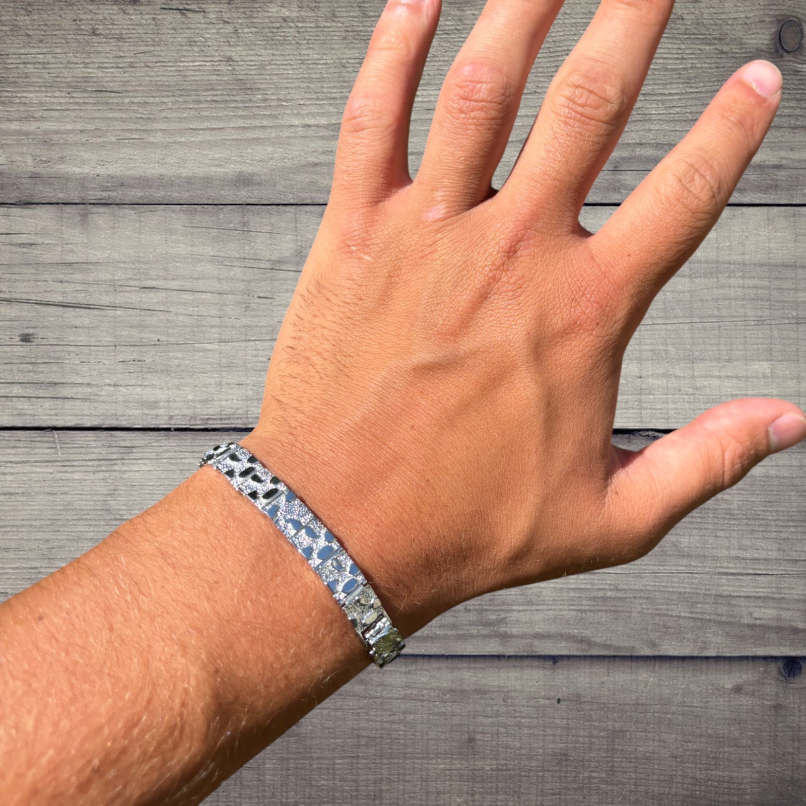 8mm Custom Nugget Bracelet – Real Solid 925 Sterling Silver Or 14k Gold Vermeil