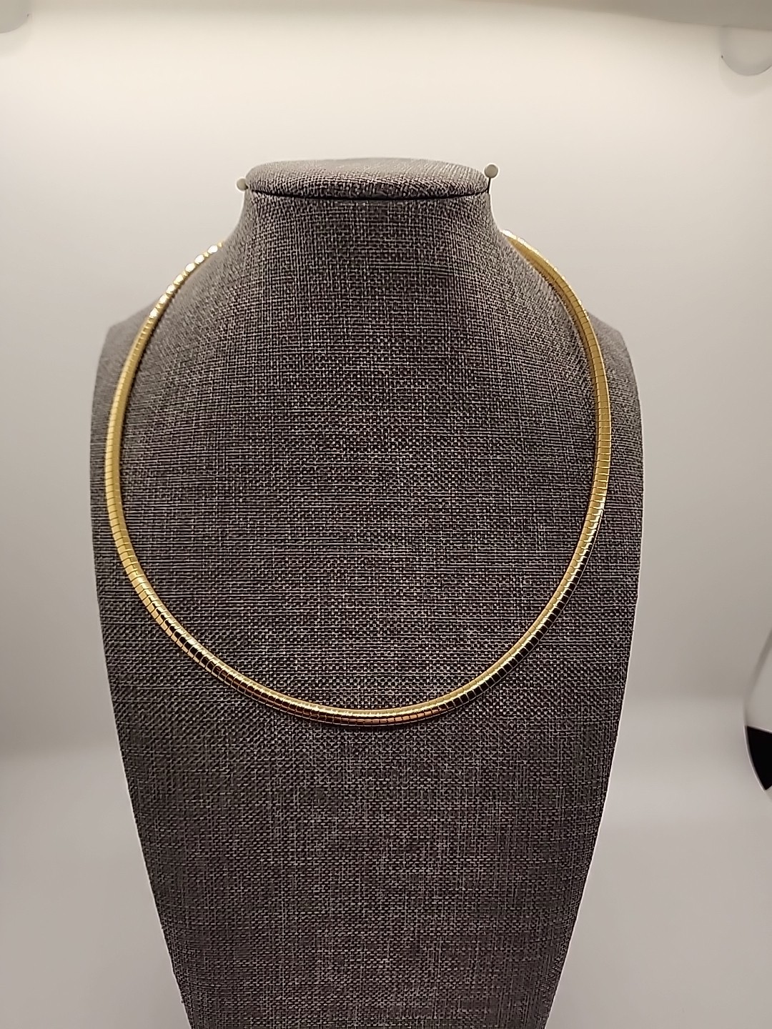 Moda 18k Yellow Gold Plated Bronze 4mm Omega 18″ Necklace JTV Italy BEC368-18