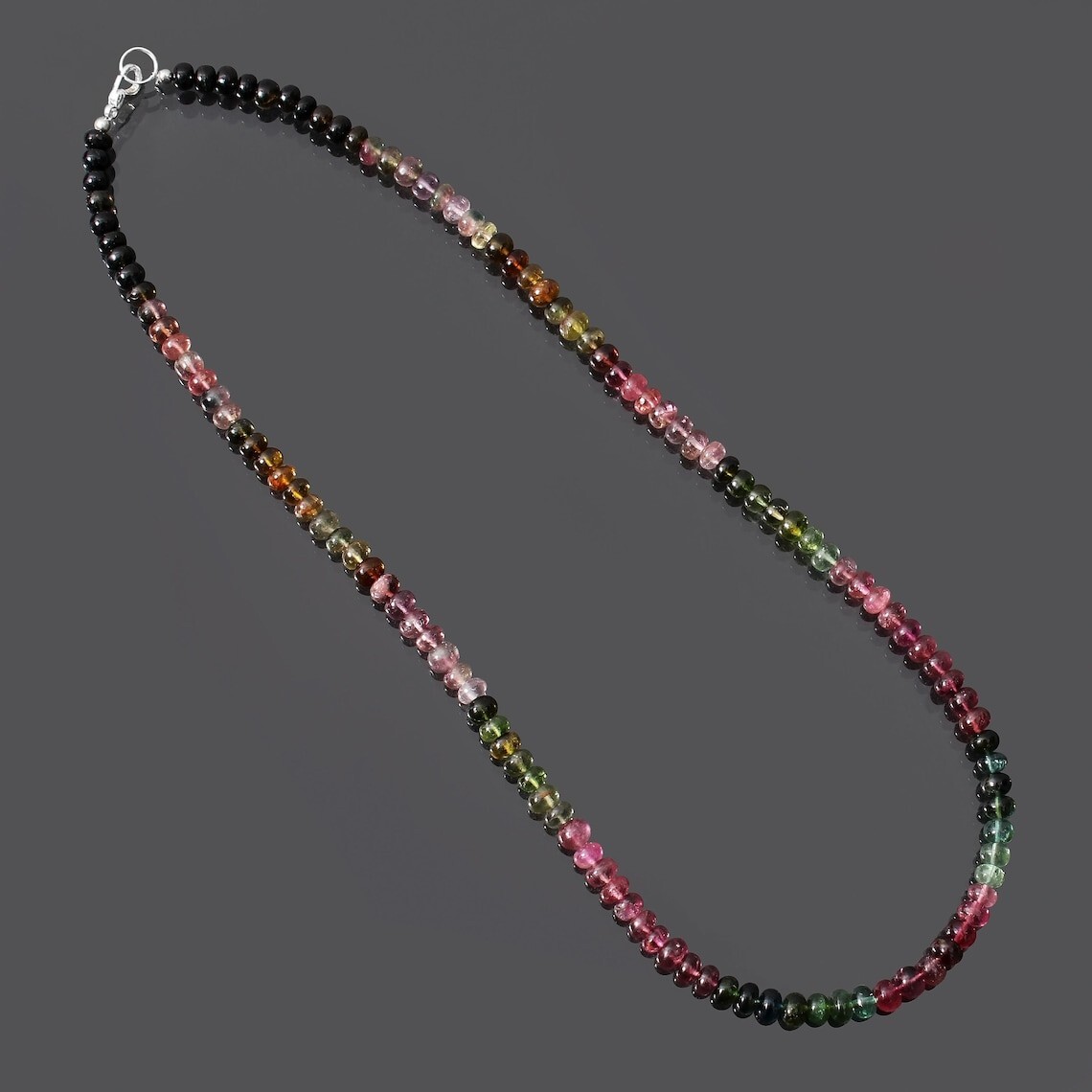 A+ Beautiful Multi Watermelon Tourmaline Gemstone 3-5MM Beads 18″ Women Necklace