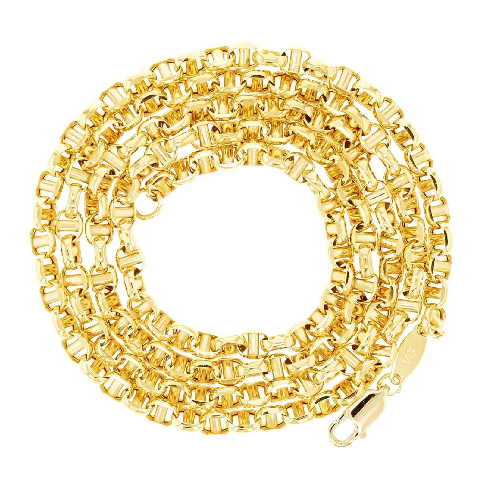 Italian 14k Yellow Gold Anchor Mariner Link Chain Necklace 20″ 3.2mm 6.7 grams