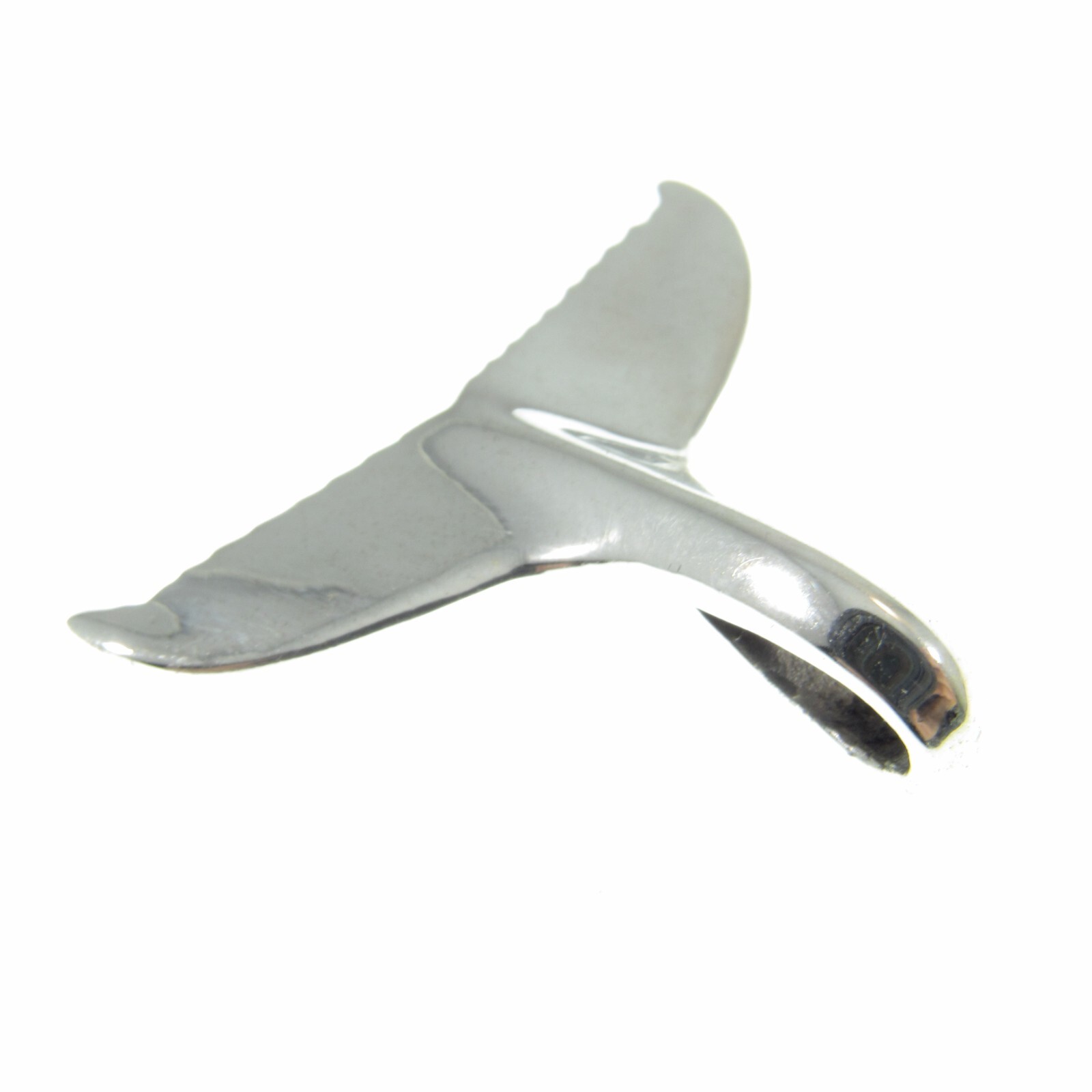 Large Handcrafted Solid 925 Sterling Silver WHALE TAIL Marine Sea Slide Pendant
