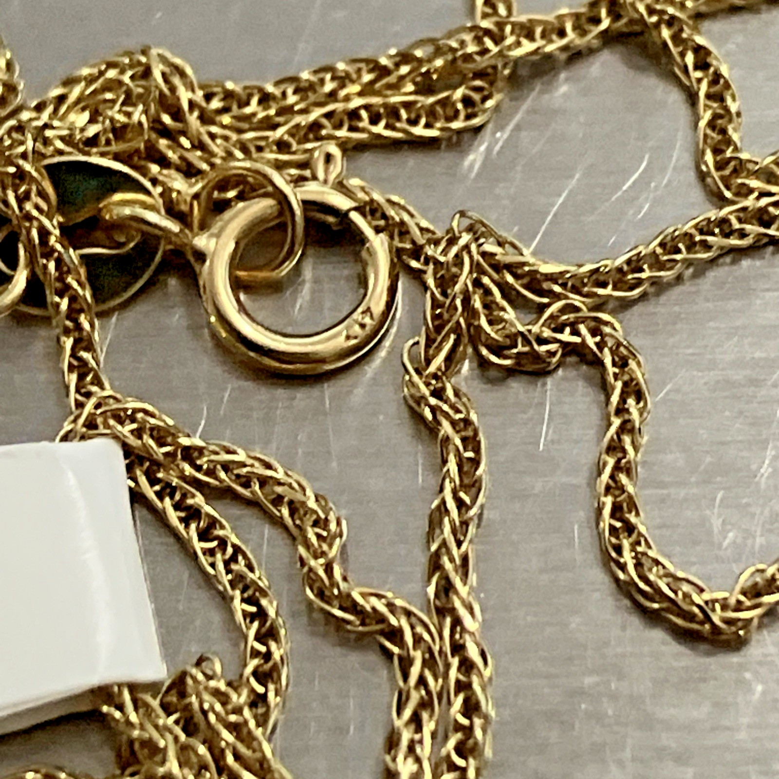 10kt Real Gold Spiga Wheat Semi-Solid/Hollow Chain 1.75grams 24″ Starz Brand NWT