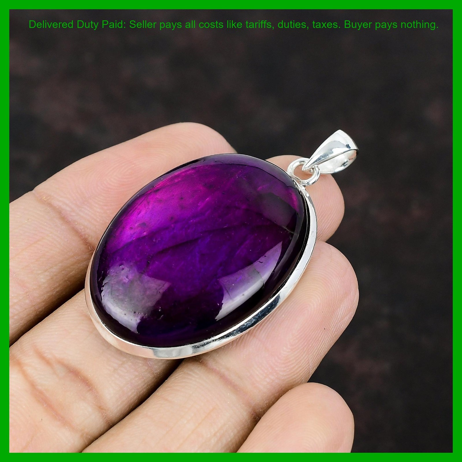 Purple Fire Labradorite Gemstone 925 Silver Handmade Sisters Gift Bezel Pendant