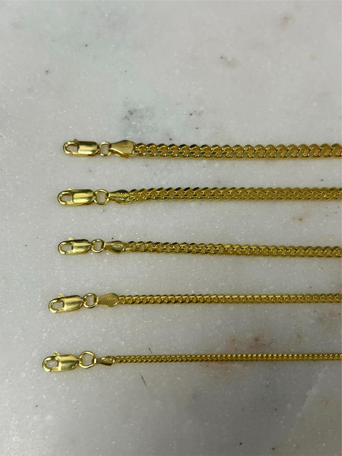 14k Gold Plated Solid 925 Sterling Silver Miami Cuban Chain 2mm-5mm Necklace