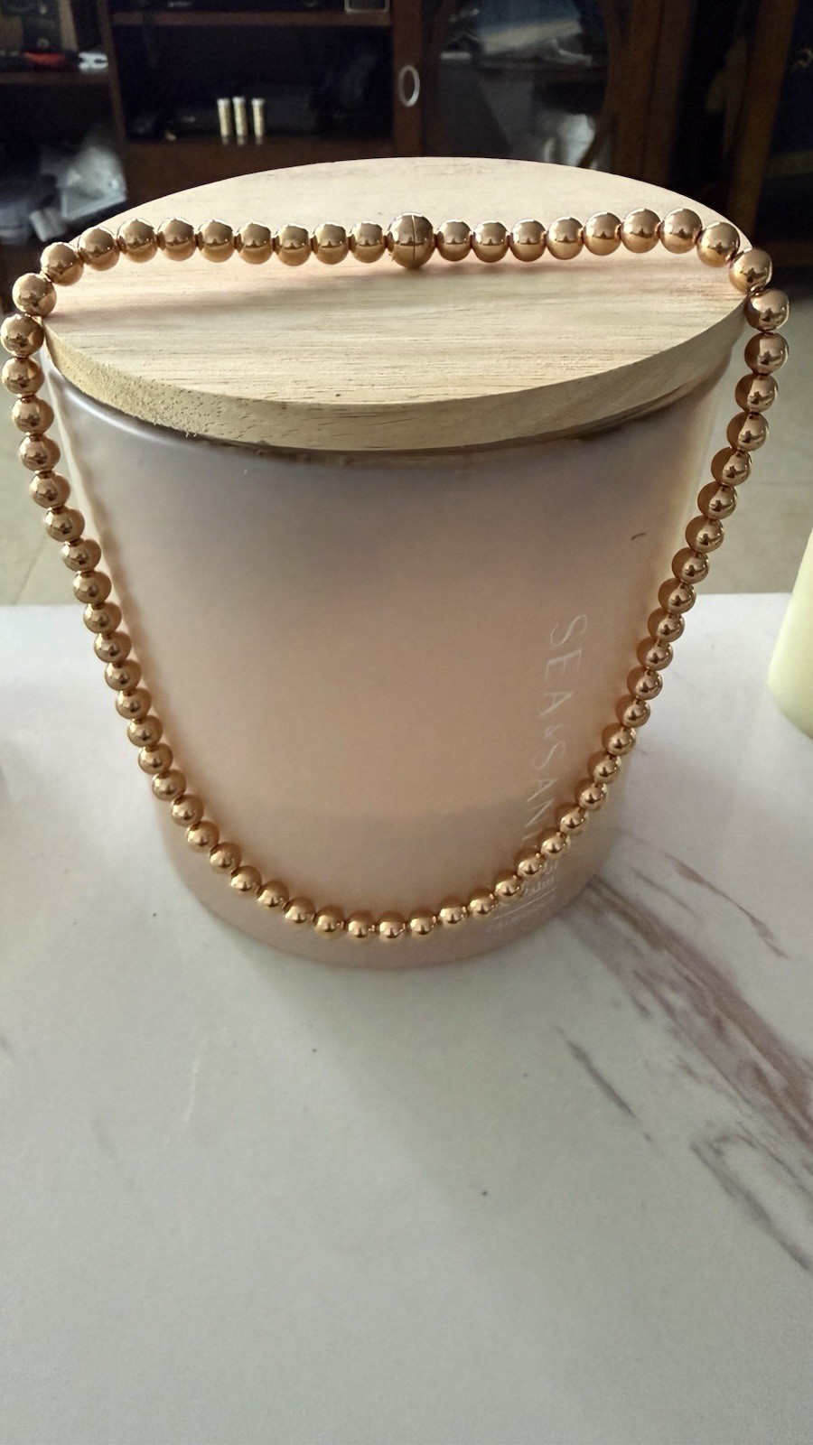 ITALIAN 🇮🇹 925 STERLING SILVER 14k Rose Gold Plated BEADS NECKLACE 20” Long