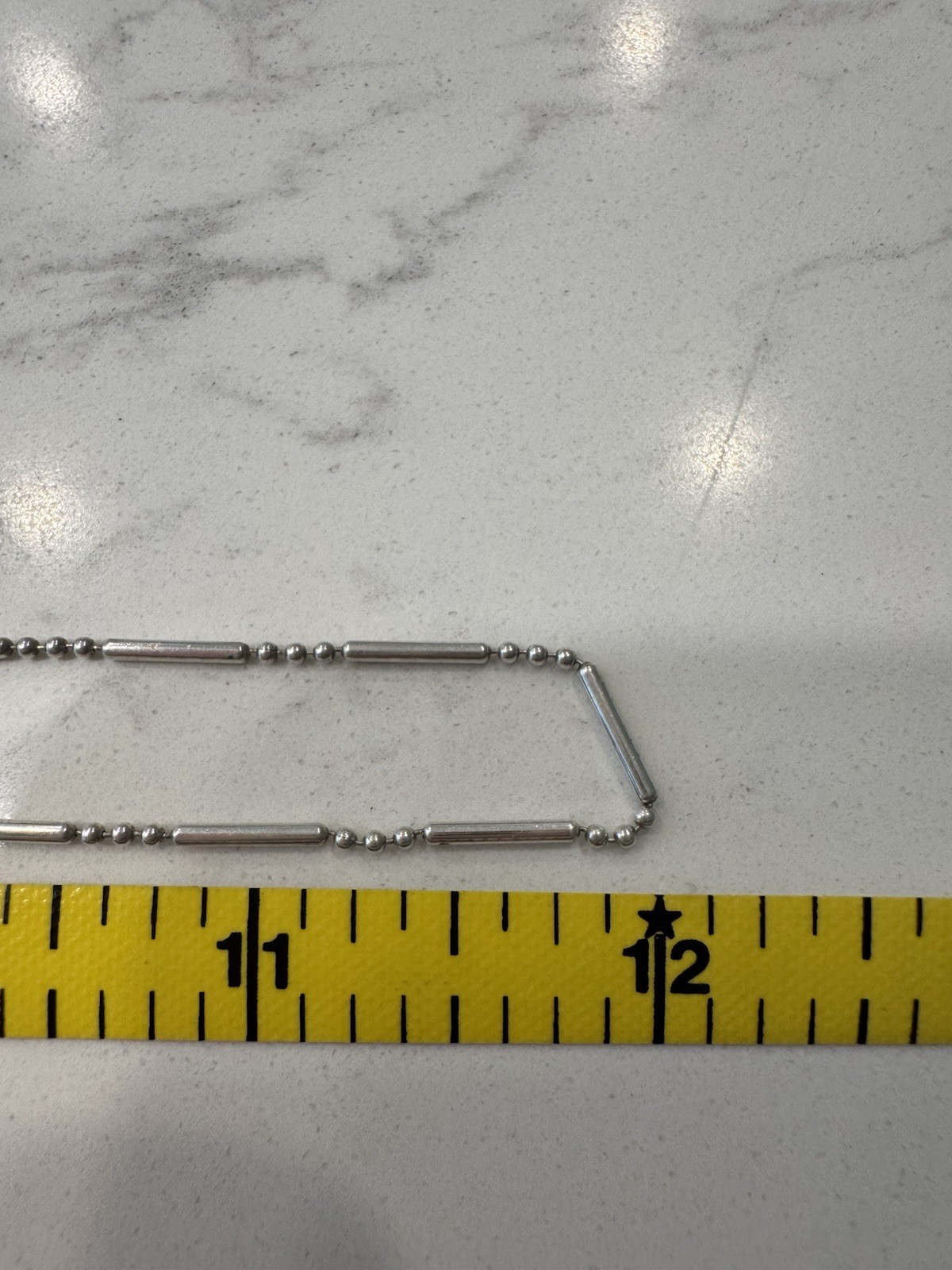Sterling Silver 925 Bar Link Chain Necklace. Made In Italy. 24 Inch. 4.93 Grams