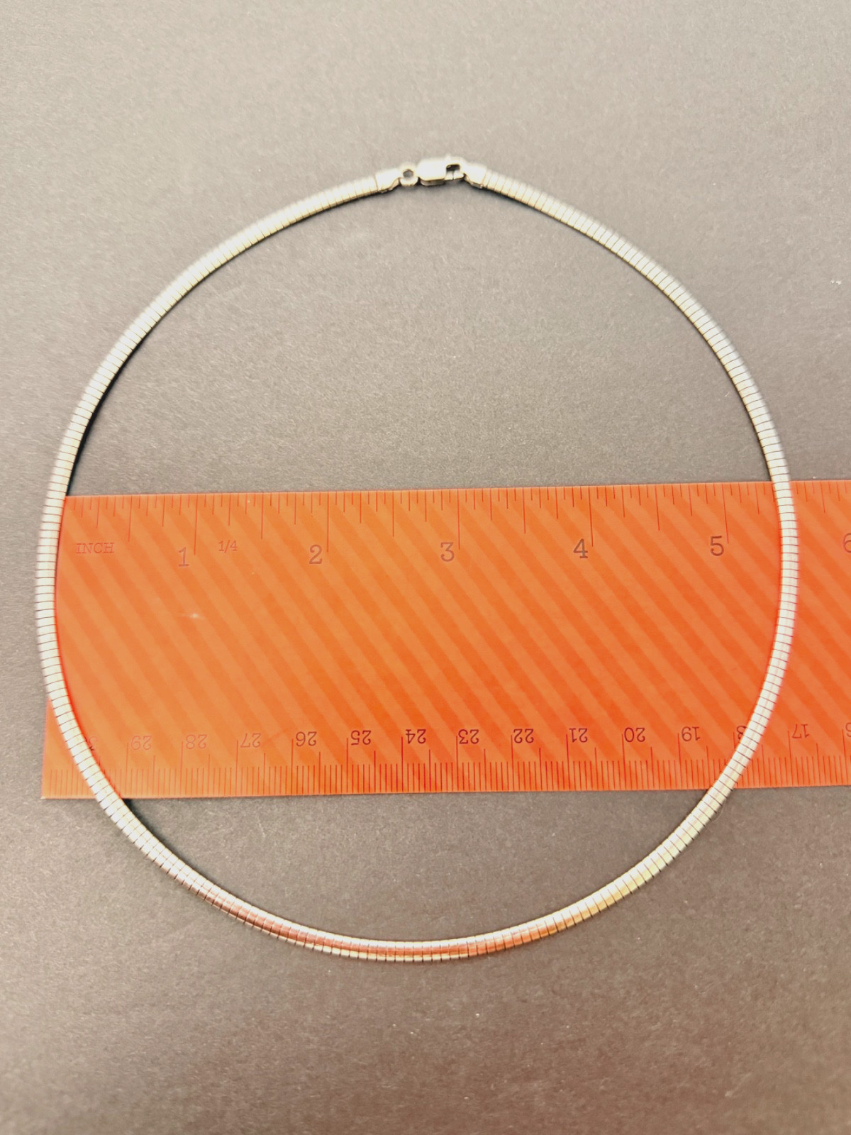 Omega Silver tone Necklace Herringbone 18”