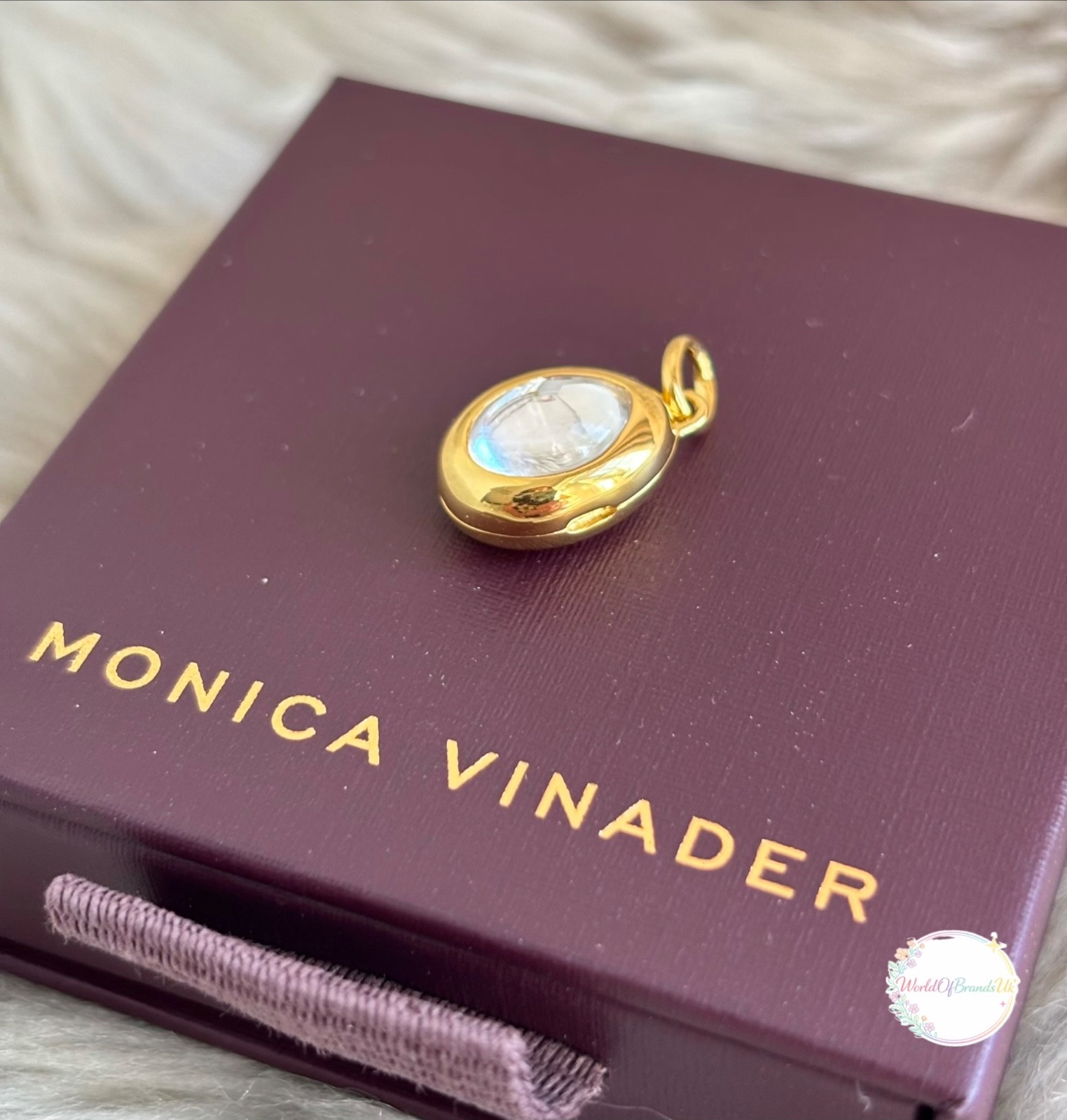 MONICA VINADER 💎 Locket 18k Gold & Rock Crystal RRP £99 Pre-Engraved