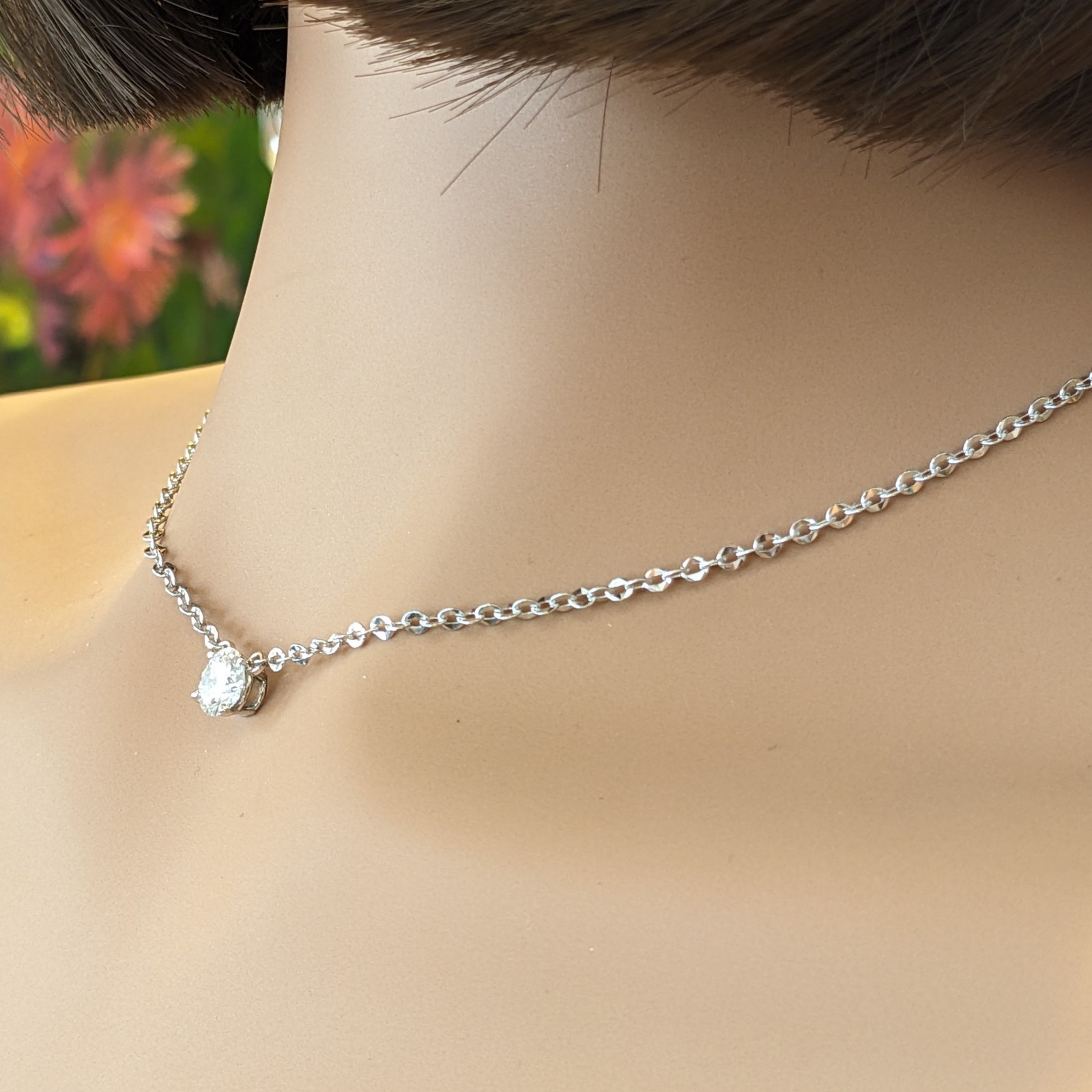 GIA 1.06ct F-VS2 Diamond Pendant Necklace in 14k & 18k White Gold – HM2754AS