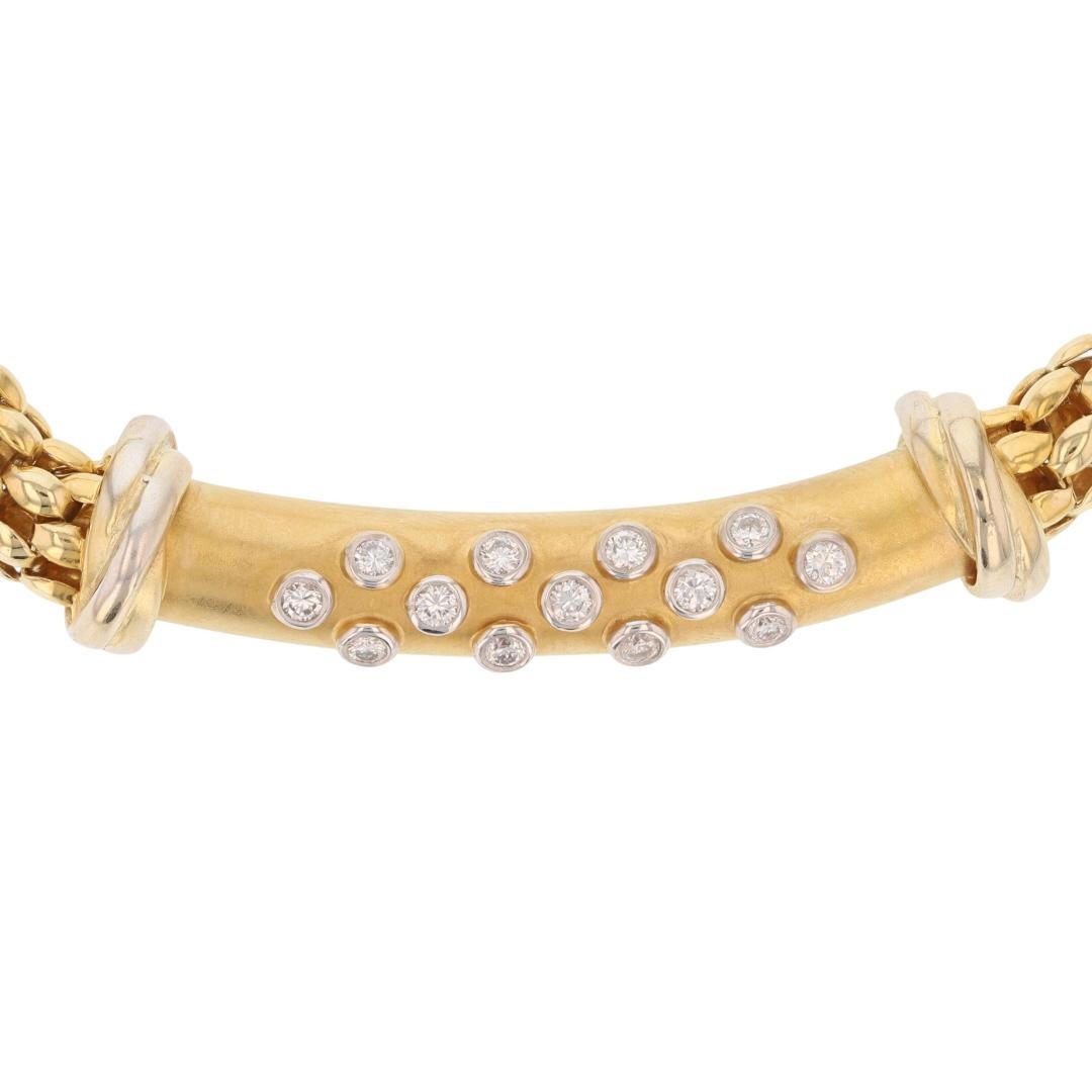 .30ctw Diamond Tube Popcorn Mesh 16.5″ Necklace 18k Multi-Tone Gold 57.59 Grams