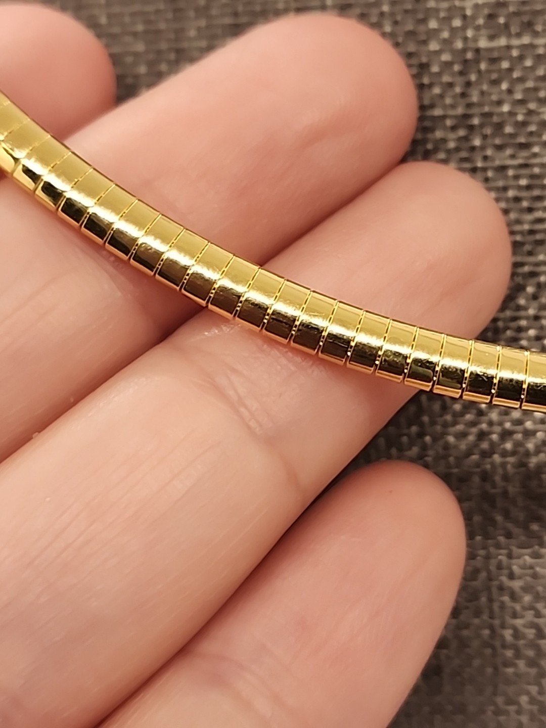 Moda 18k Yellow Gold Plated Bronze 4mm Omega 18″ Necklace JTV Italy BEC368-18