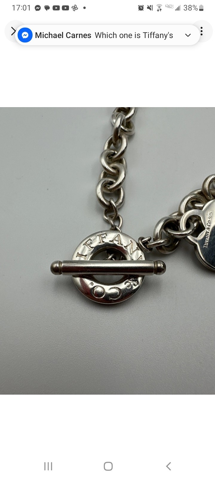 Tiffany & Co. Return to Tiffany Heart Tag Toggle Necklace 16 in .925 Silver