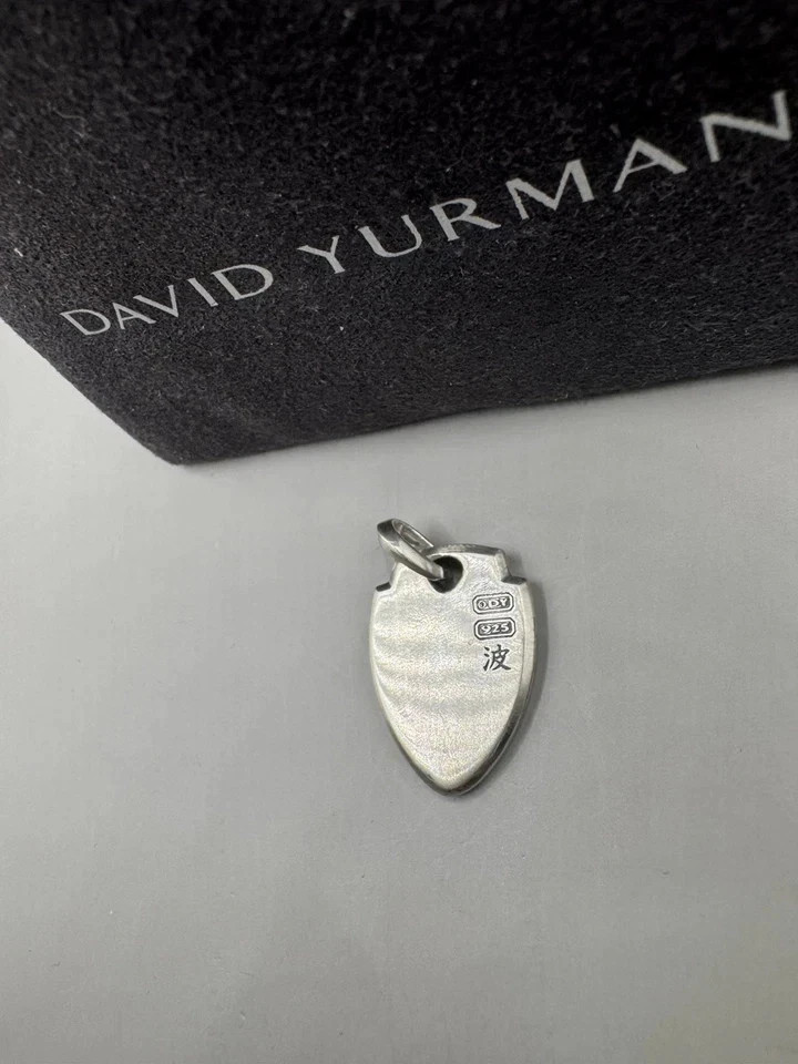 David Yurman Sterling Silver Waves Shield Enhancer Pendant