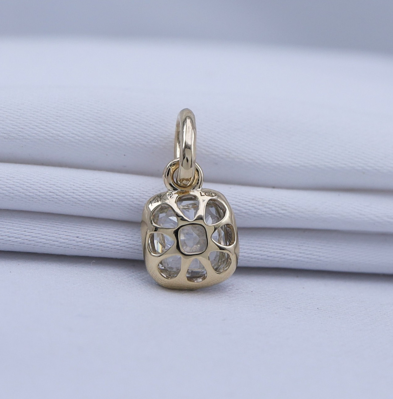 1 Ct IGI Asscher Cut Lab Grown Diamond Solitaire Pendant 14K Yellow Gold