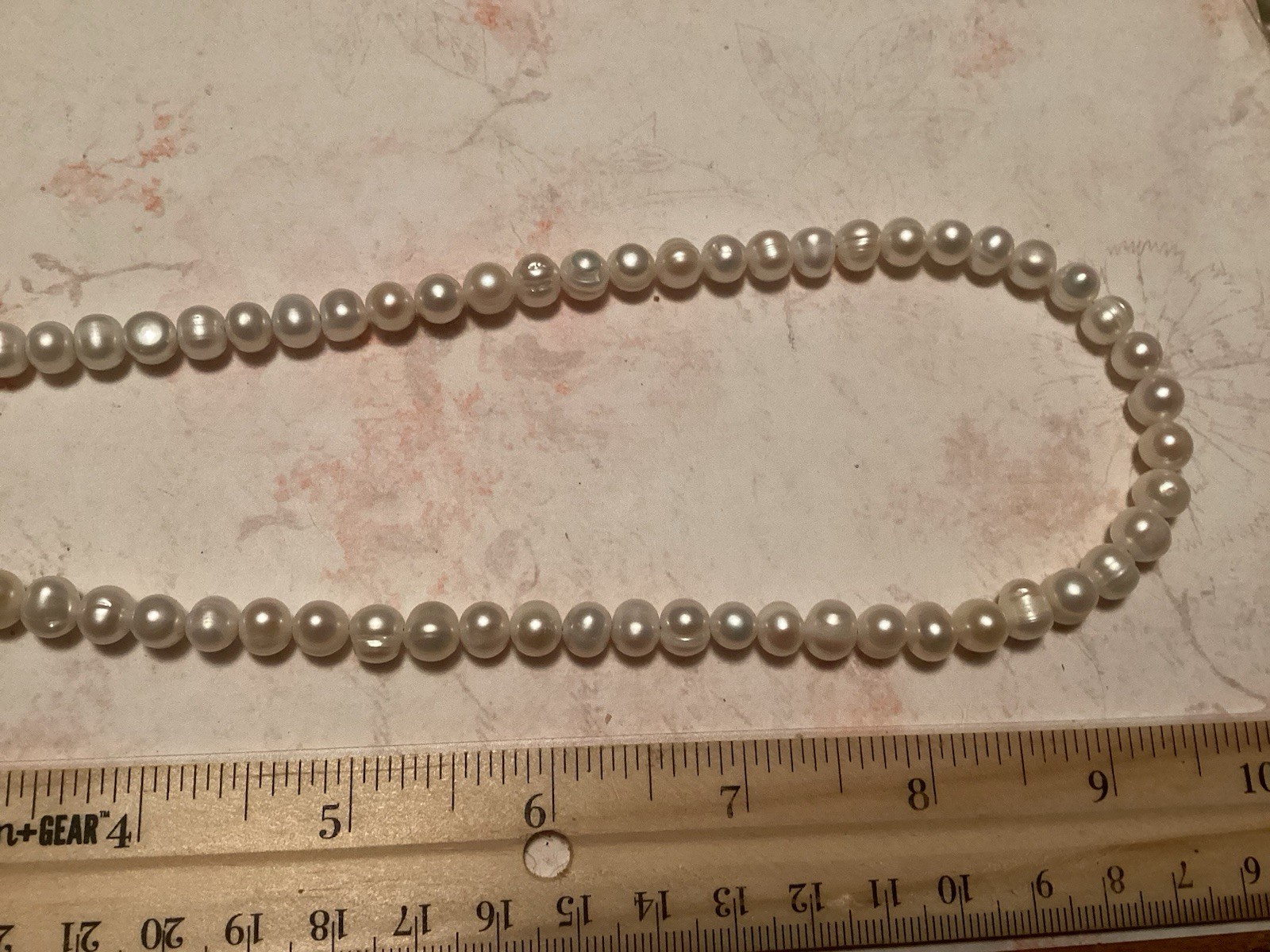Handmade Sterling Silver White Cultured Freshwater Pearl Necklace 20.5-21.5”