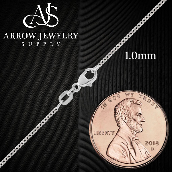 Round Cable Link Solid 950 Platinum Necklace Chain 1mm – 2.3mm Widths 14″ – 36″