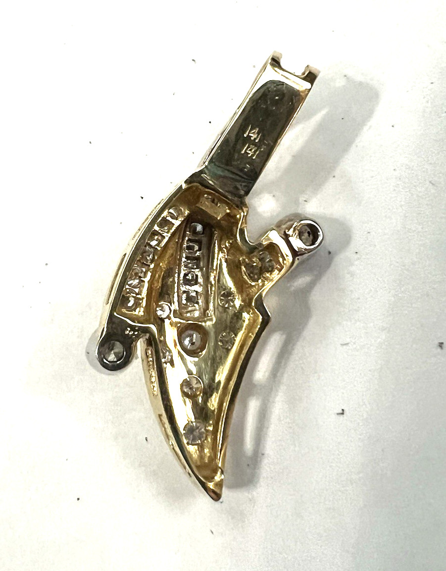 14k Diamonds and Gold SLIDE Pendant W/24 High End Diamonds! 8.52 Grams