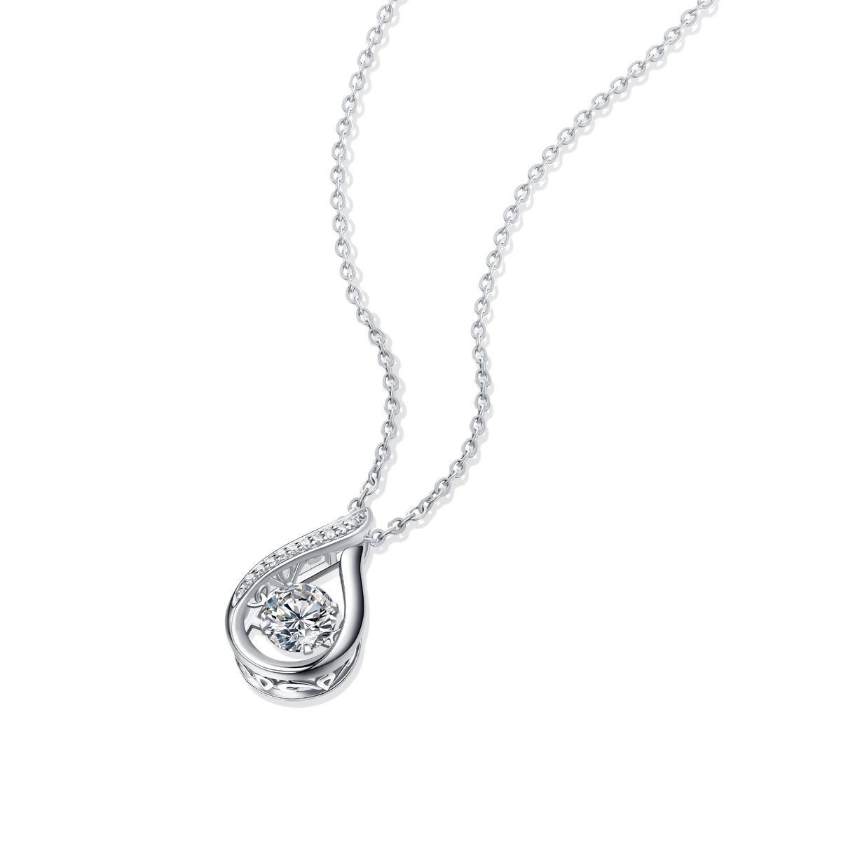 1ct D Color Moissanite Pendant 925 Sterling Silver Necklace for Women