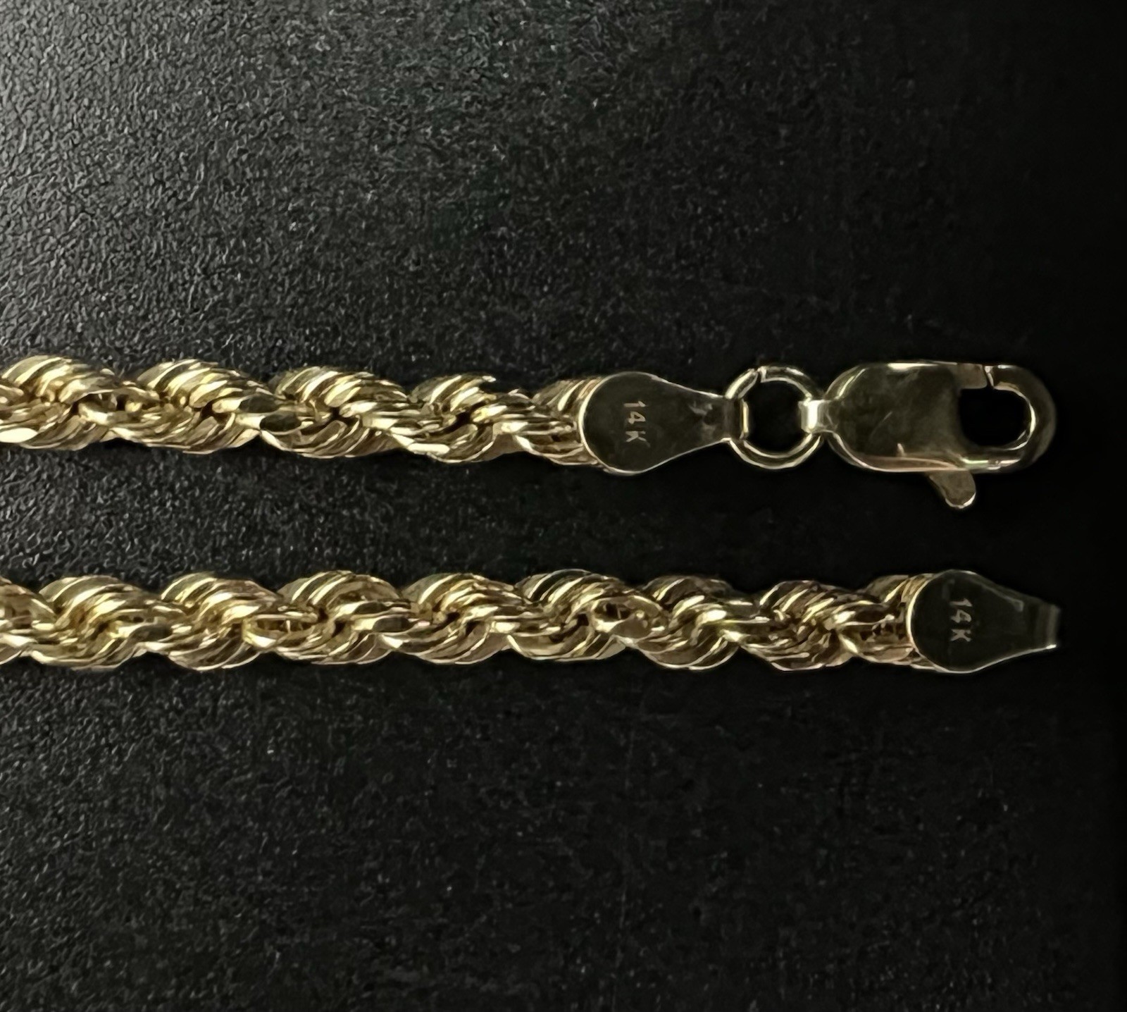 18” 14K Hollow Yellow Gold Diamond Cut Rope Chain | 5.92g | 3.3mm | Lobster |