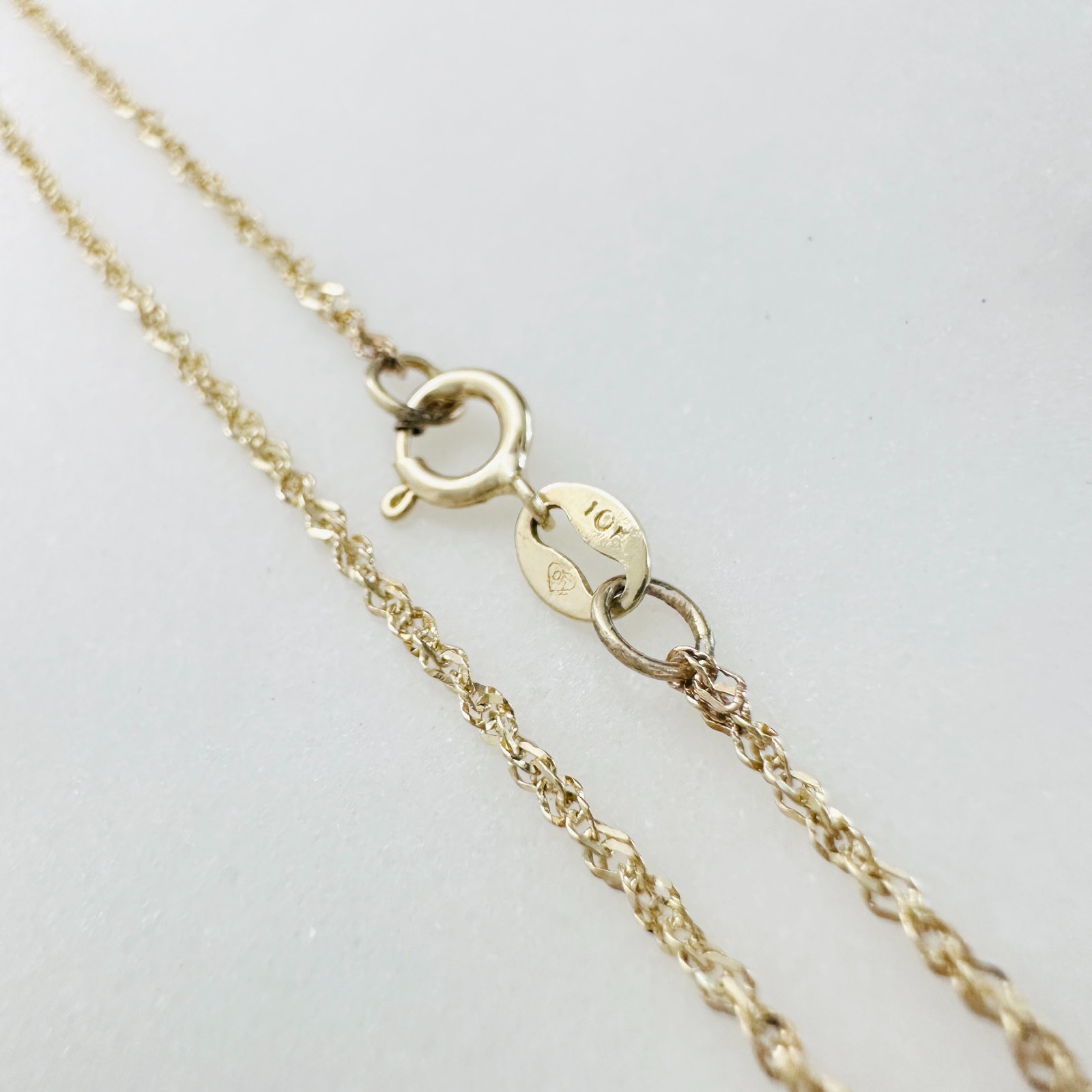 10K Yellow Gold Diamond-cut Prince of Wales Link Chain Necklace, 1.1mm, 17 3/4″
