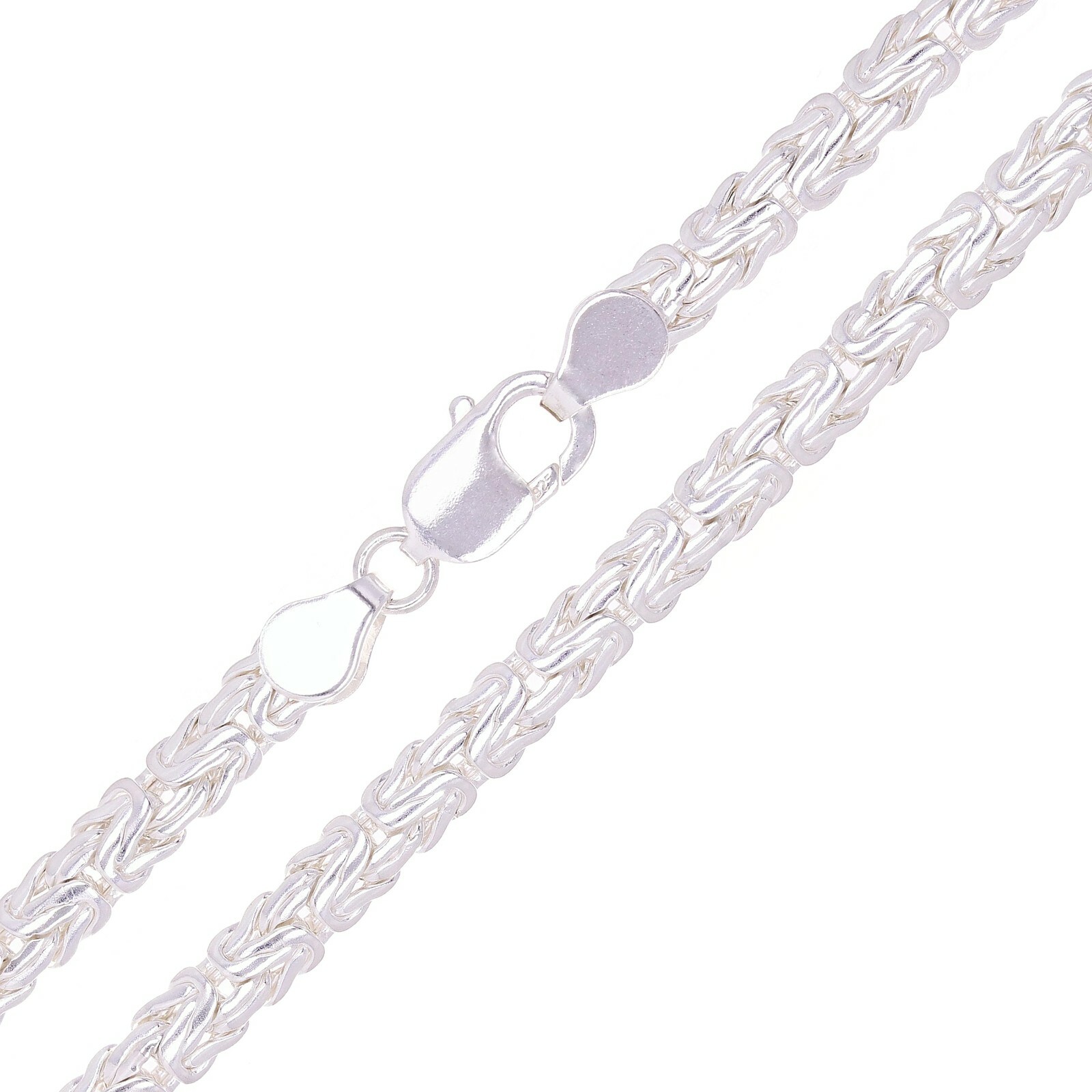 925 Sterling Silver Byzantine Necklace 21.75″ 6mm 48.5 grams