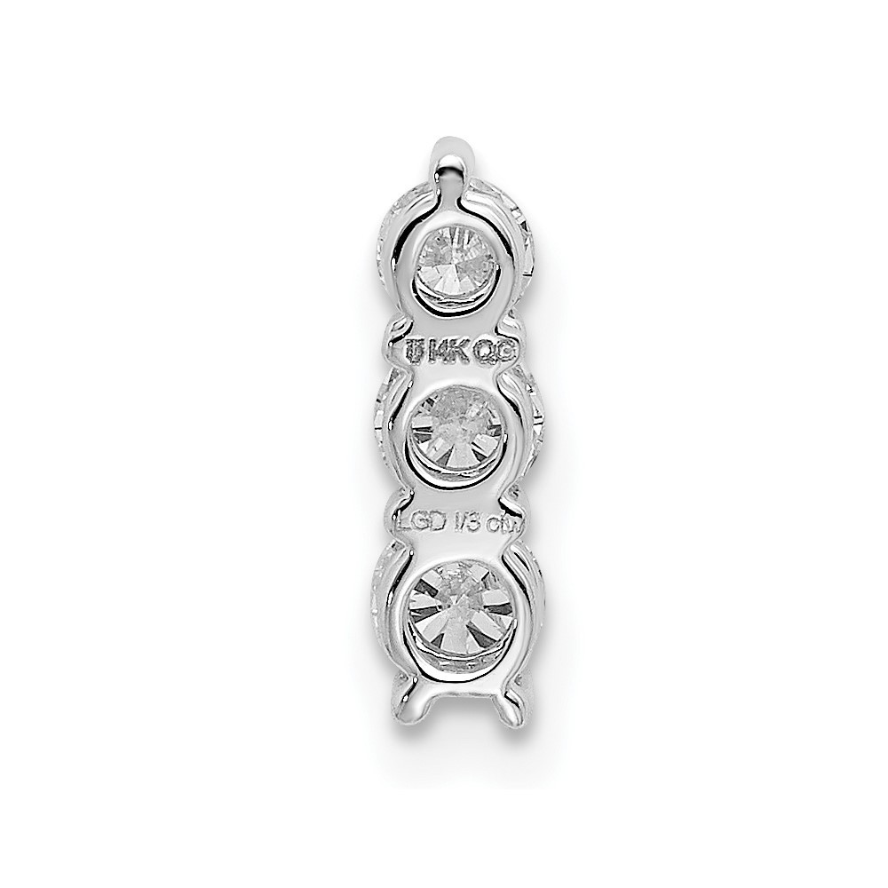 14k White Gold 1/3 Ct Round Lab Grown Diamond VS/SI+ G+ Three Stone Pendant